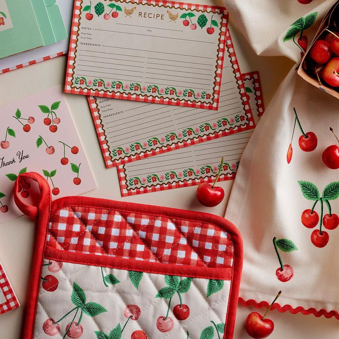 Manopla de cuina Cherries - Rifle Paper Co.