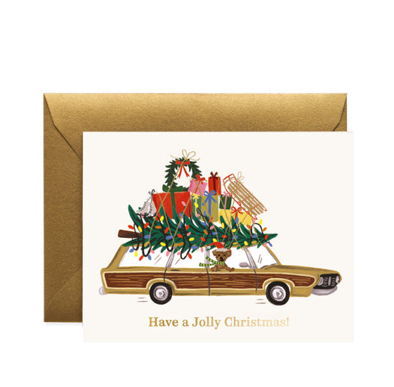 Jolly Holiday Wagon Card