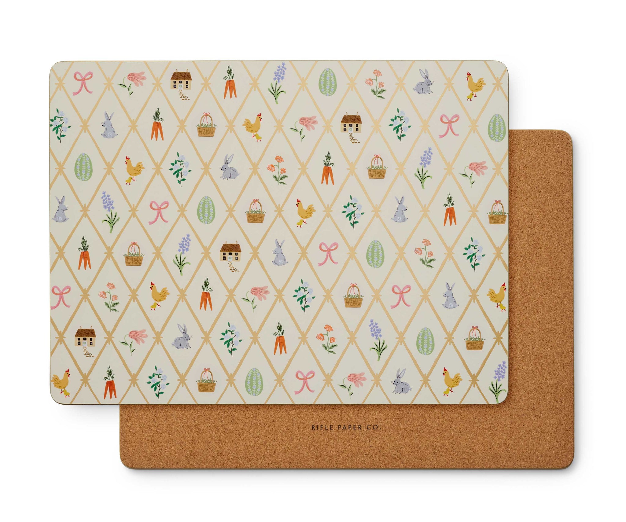Set de 4 Bajoplatos de Corcho Spring Farm -Rifle Paper Co