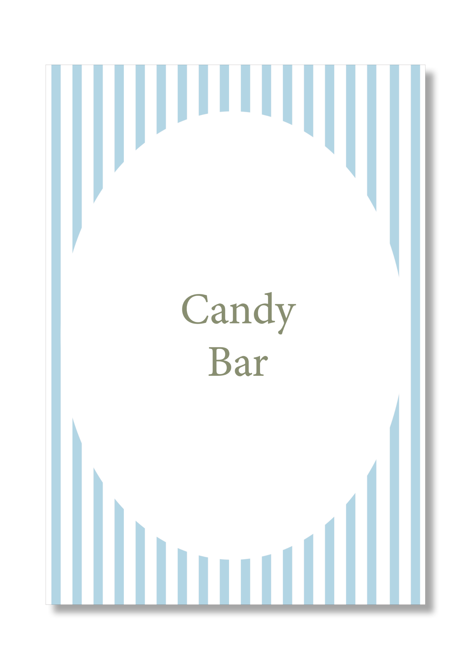 Customizable Candy Bar print with Stripes design. A5 size.