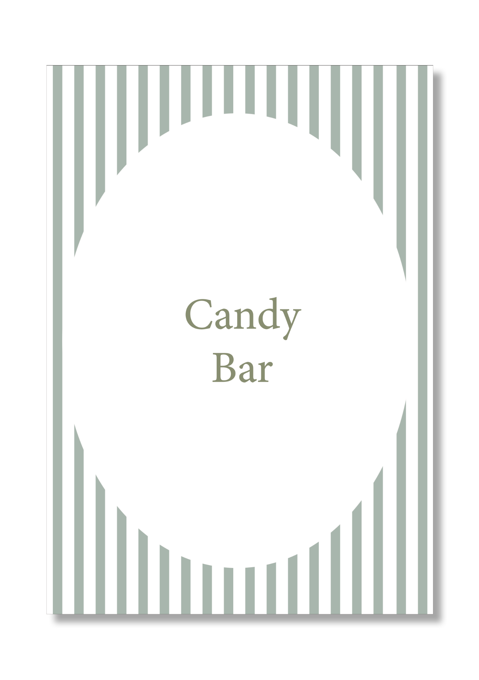 Customizable Candy Bar print with Stripes design. A5 size.