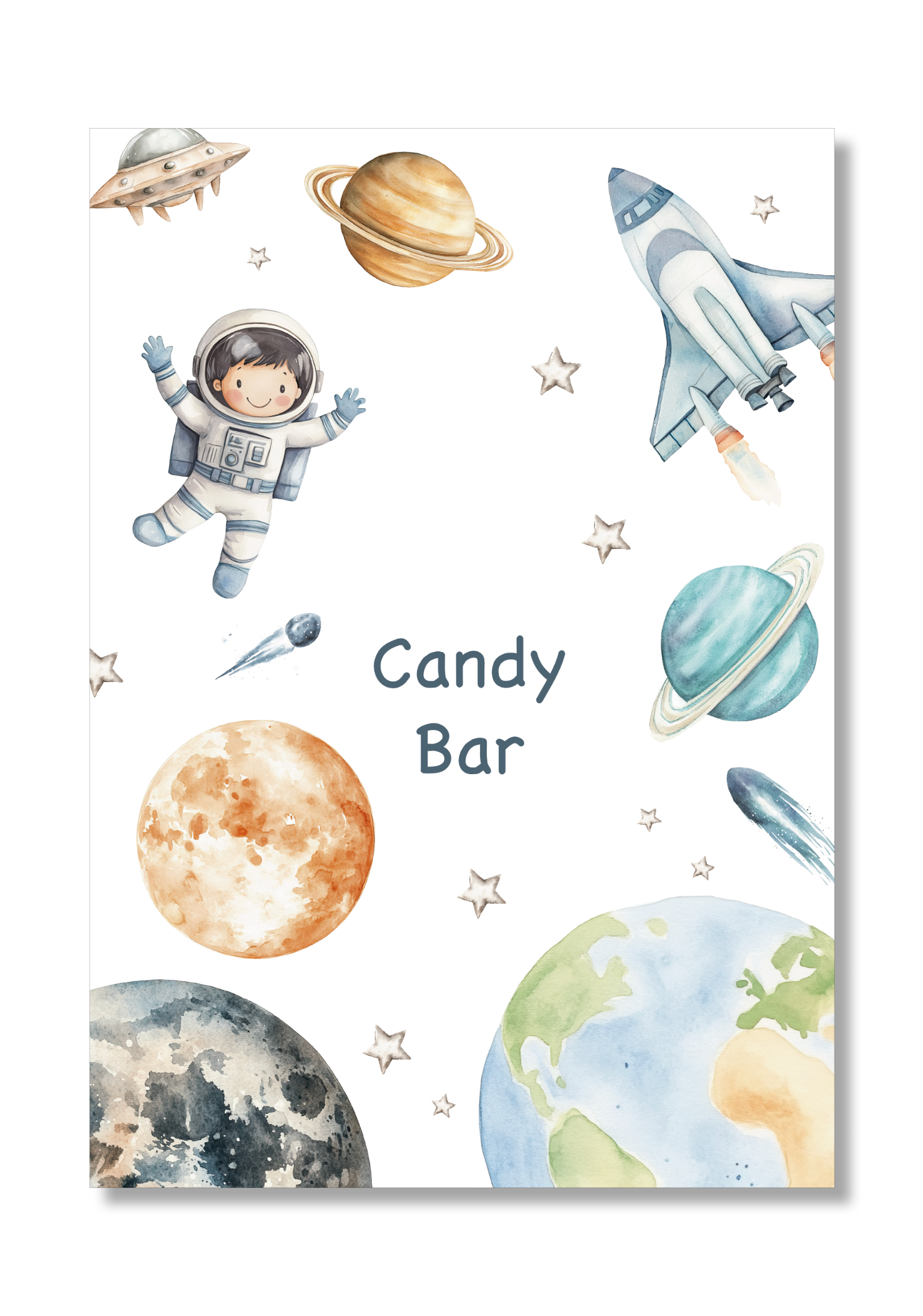 Lámina personalizable Candy Bar Universo A5.
