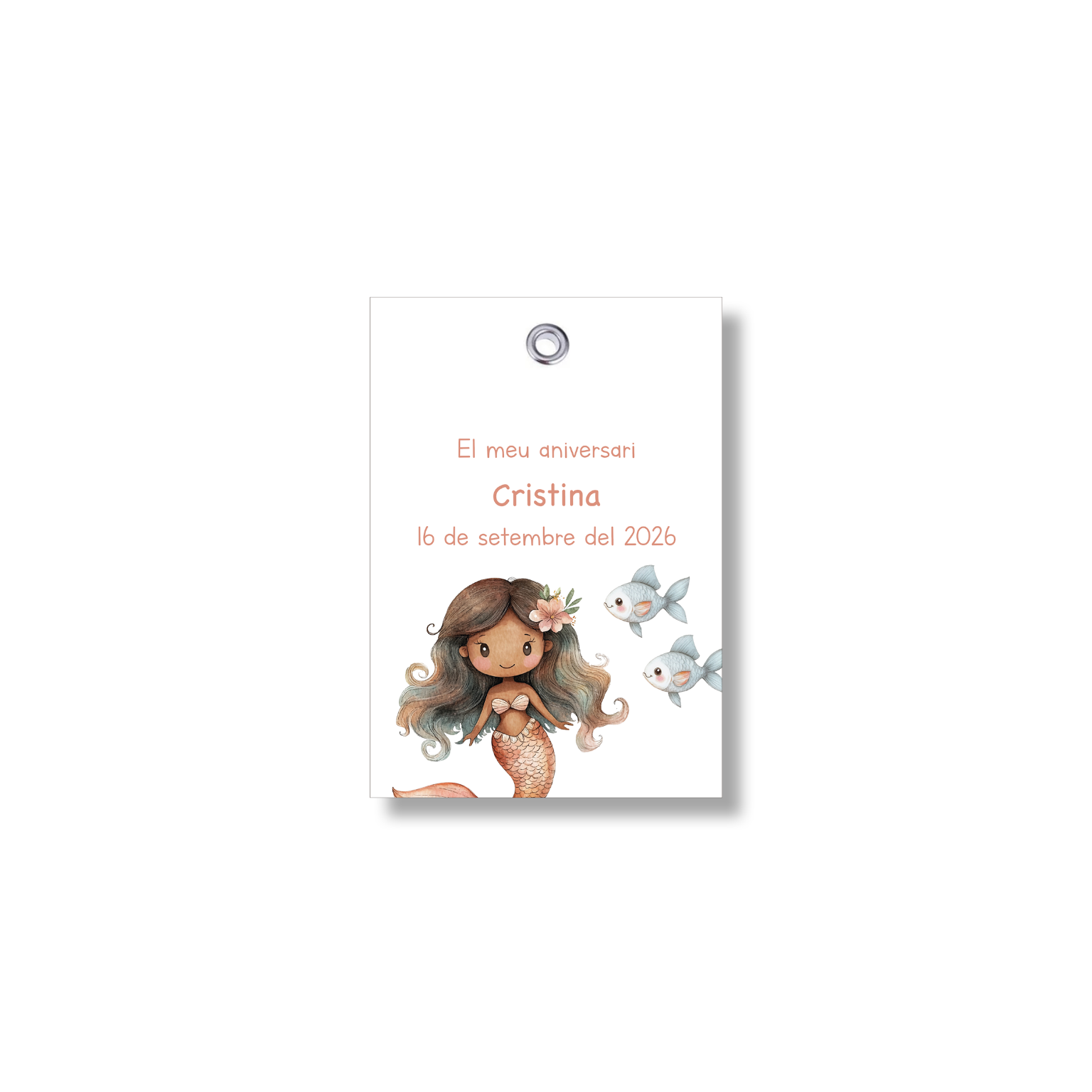 Customizable label with mermaid designs. Size 55x80 mm.