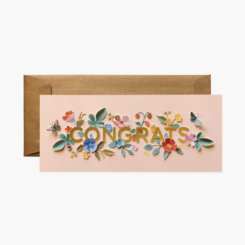 Congratulations Postcard Cut Paper Congratulations No. 10 - Rifle Paper