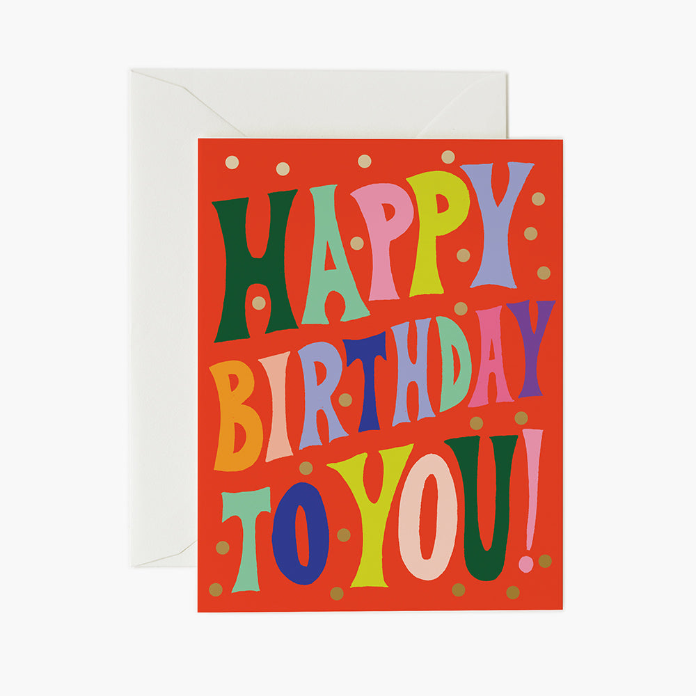 Postal Felicitación Cumpleaños Groovy Birthday - Rifle Paper