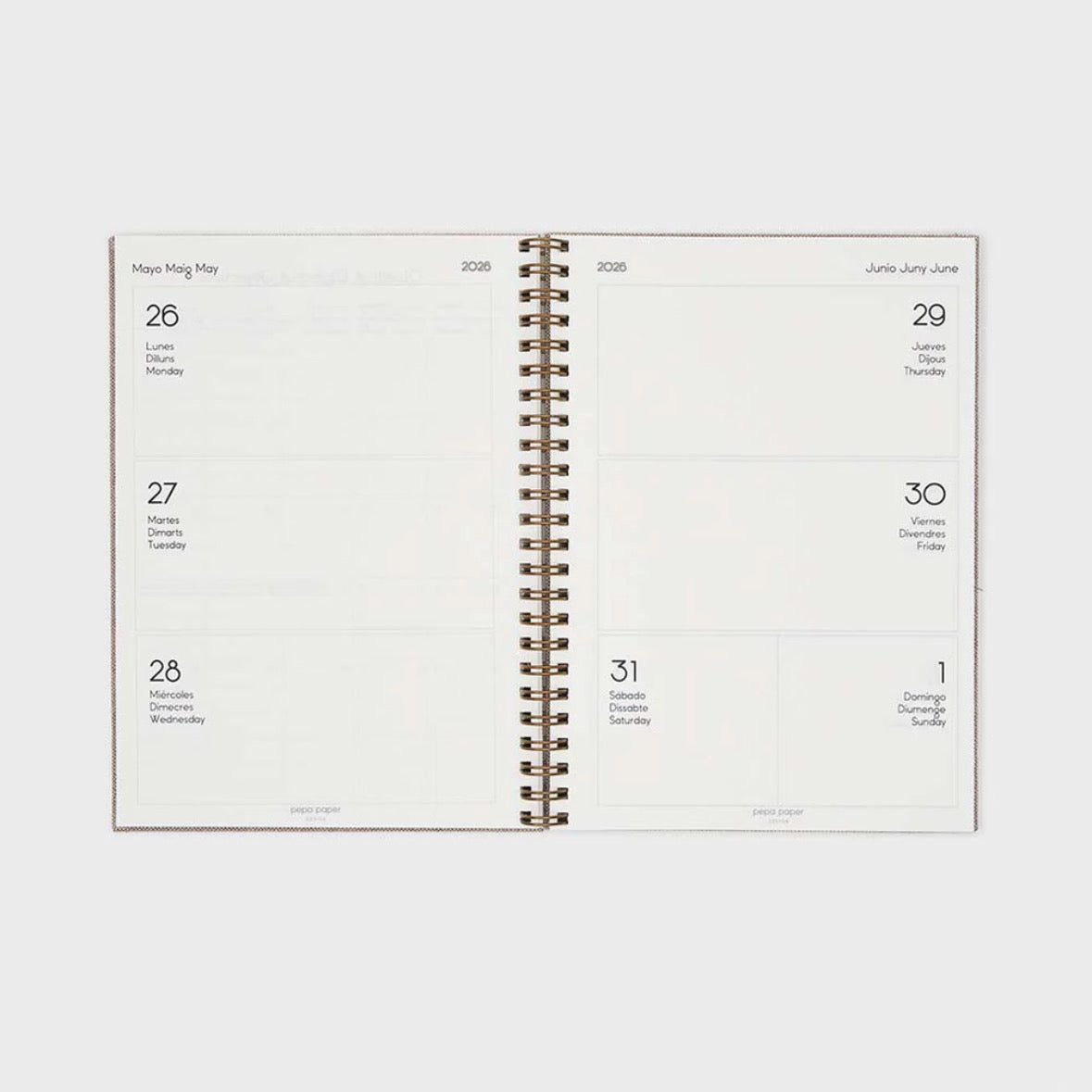 Agenda 2026 A5 Semana Vista (12 meses)