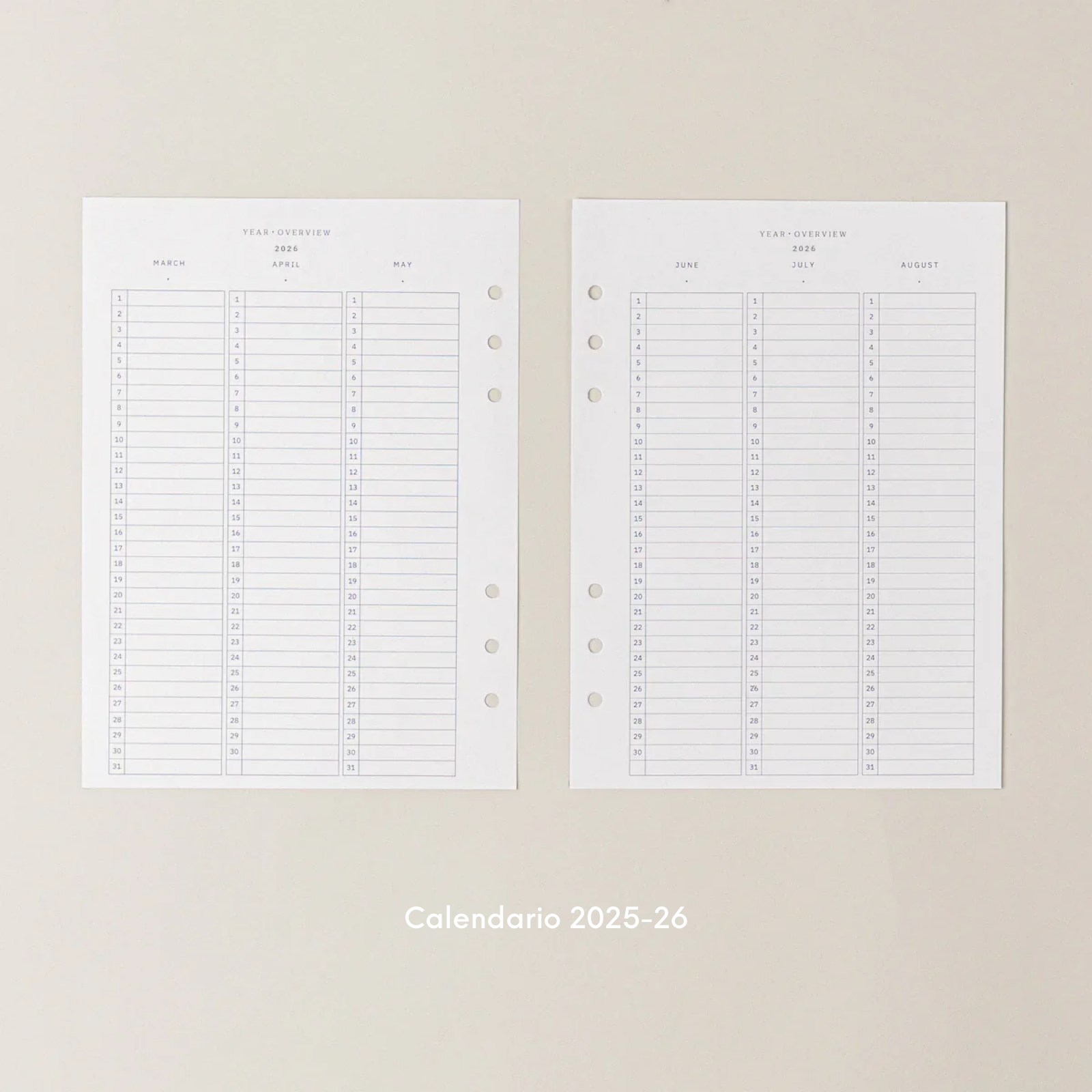 Agenda Personalizada 2026-2027