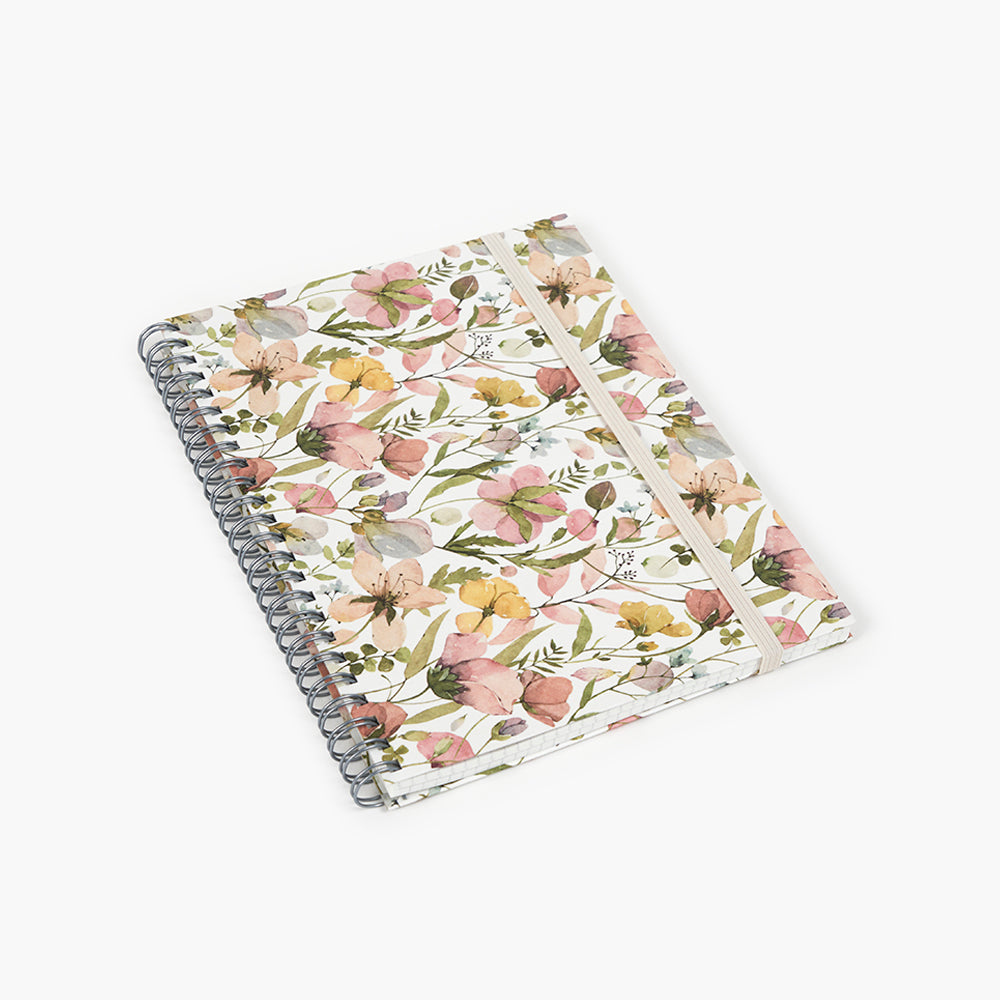 Wyro A5 Soft Cover Grid Notebook - Spring Flowers