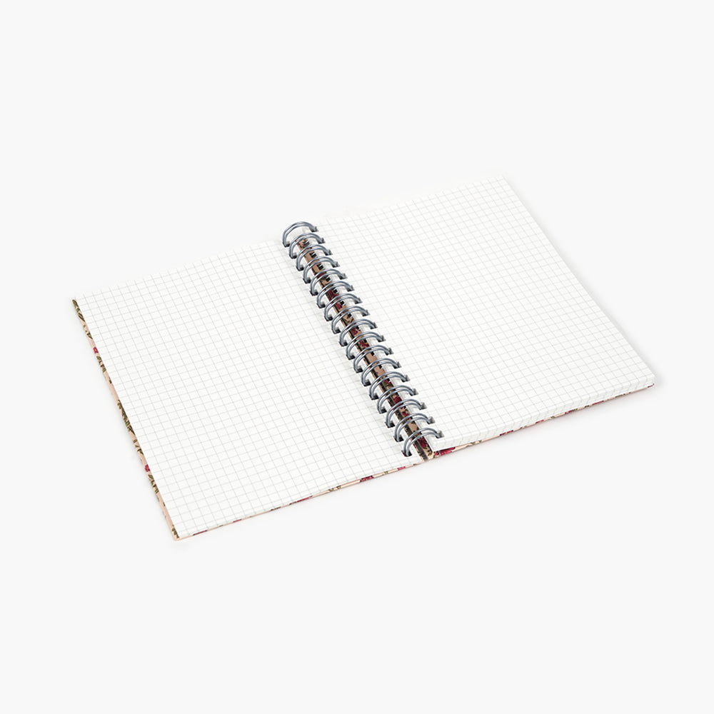 Libreta Wyro A6 Tapa Blanda Hojas Cuadrícula - Floral Roses