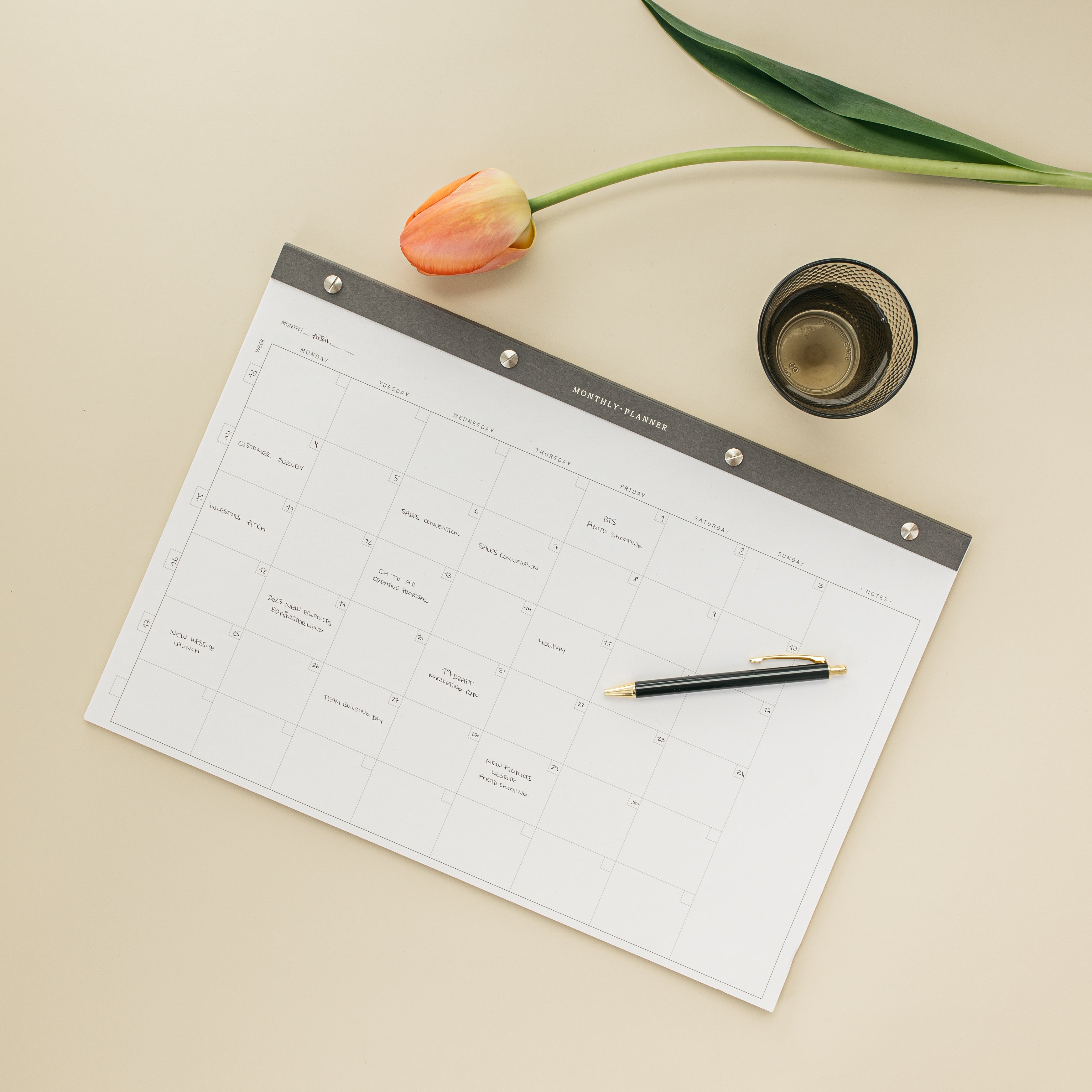 Planificador Mensual · Bloc de notas A3