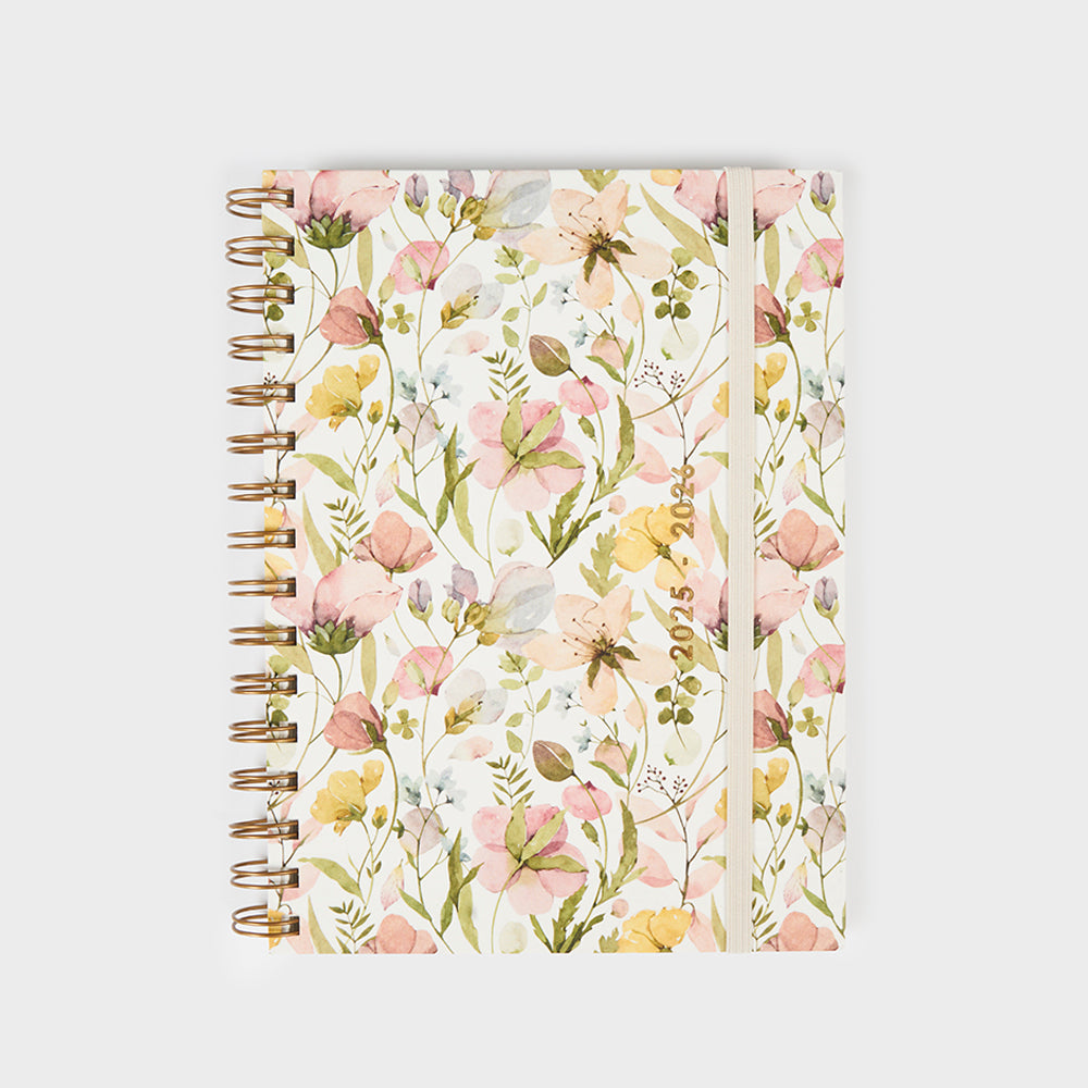 A5 academic diary 2025-26 - Spring Flowers