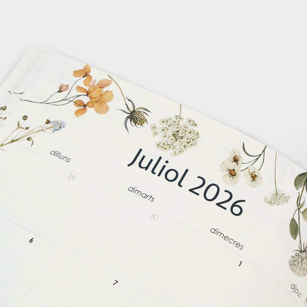 Agenda Mensual 2026 Català - 12 mesos