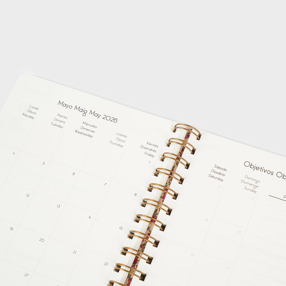 Agenda 2026 A5 Semana Vista (12 meses) - Floral Roses