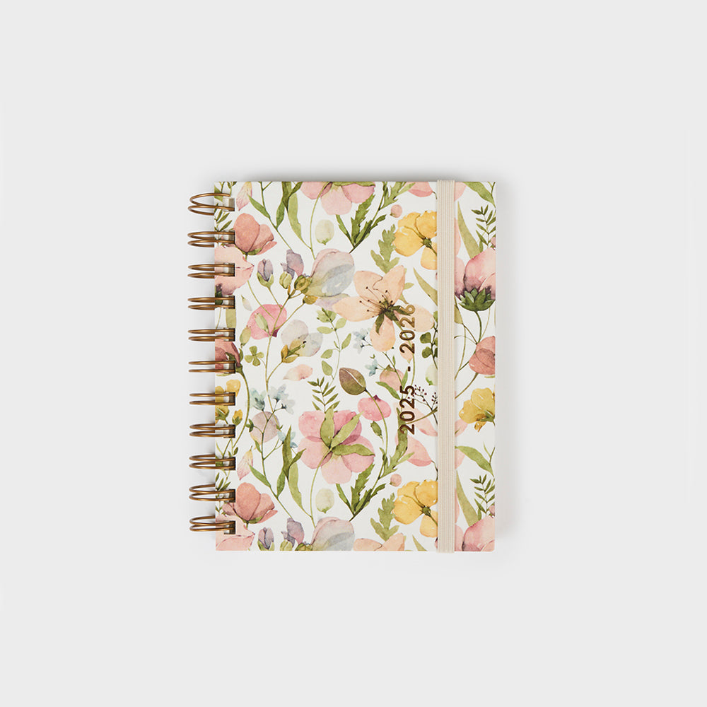 A6 academic diary 2025-26 - Spring Flowers