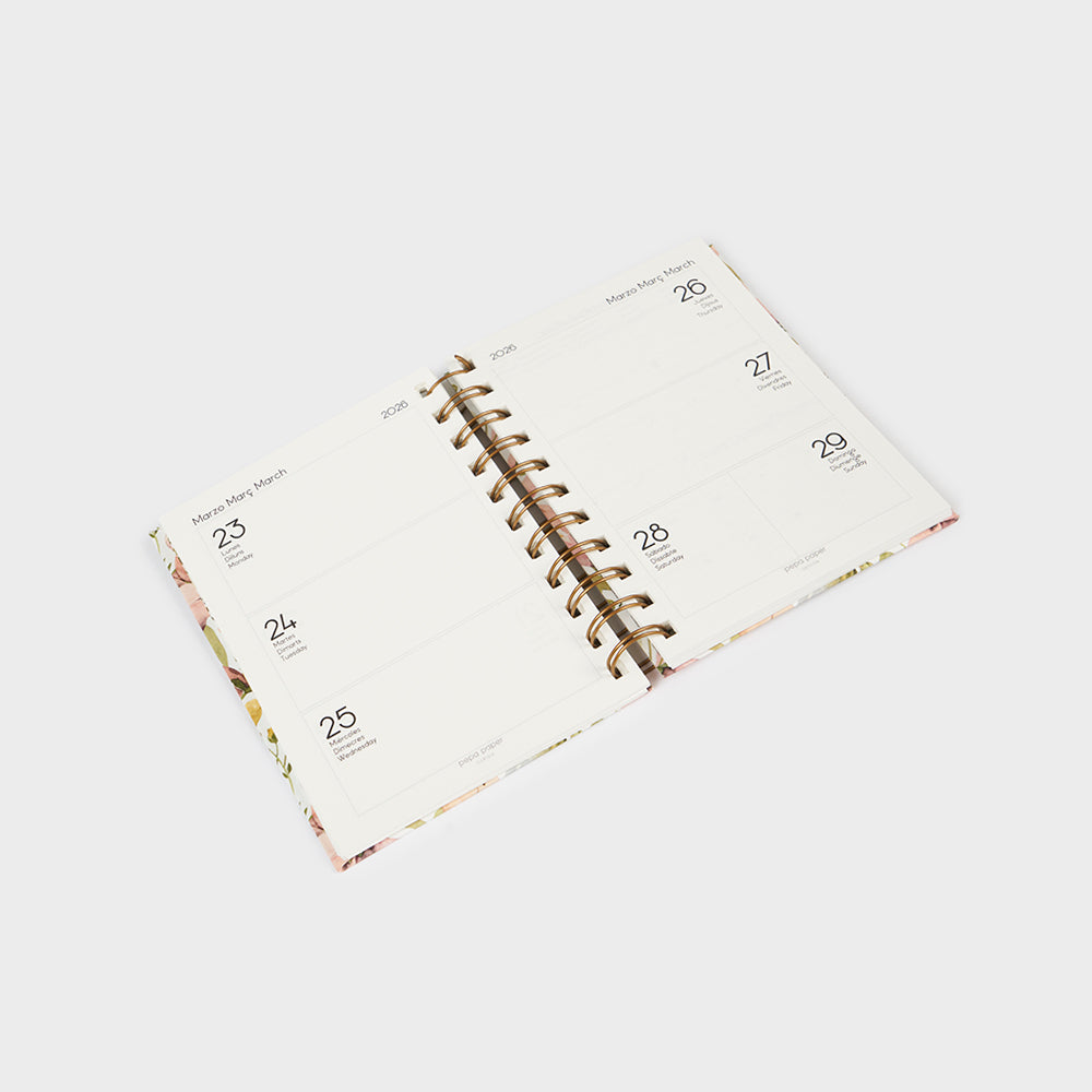 A6 academic diary 2025-26 - Spring Flowers