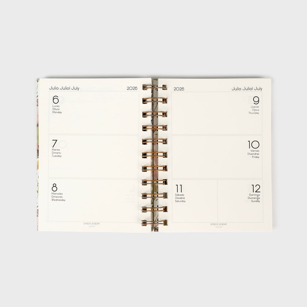 A5 academic diary 2025-26 - Spring Flowers