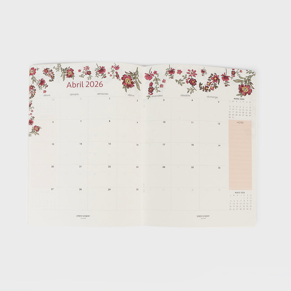 Agenda Mensual 2026 Castellano - 12 meses