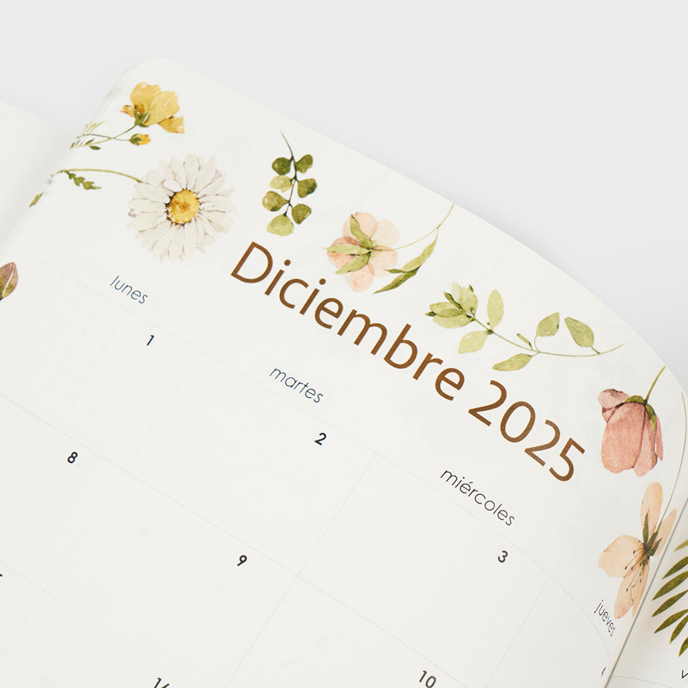 Monthly Agenda 2025-26 Spanish - 16 months