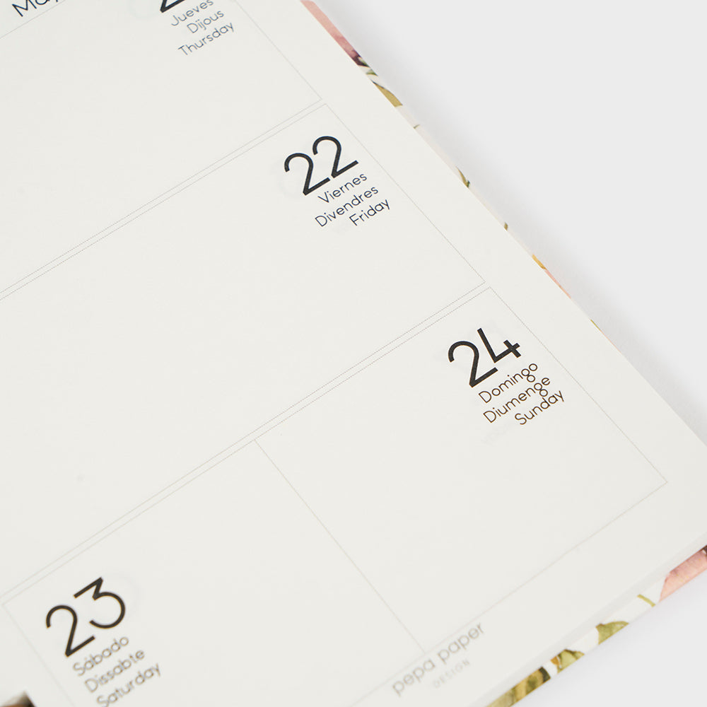 A6 academic diary 2025-26 - Spring Flowers