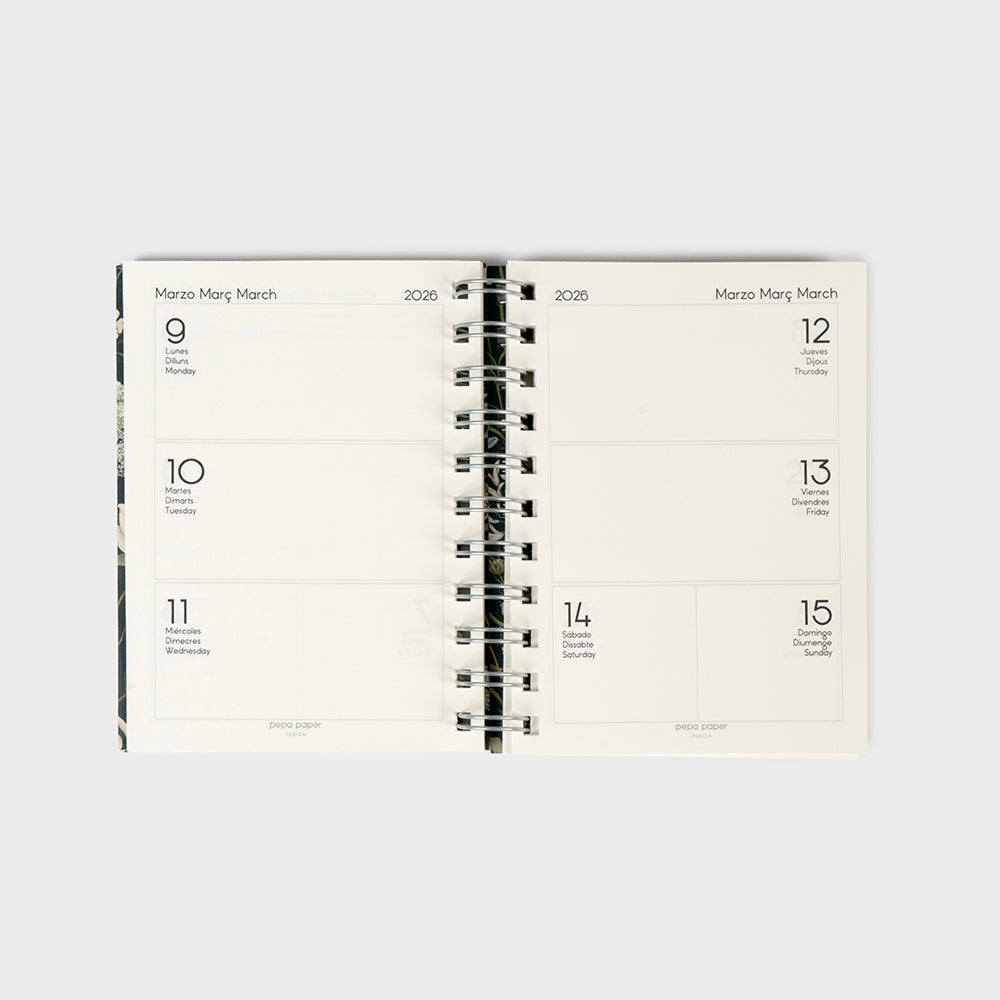 A5 academic diary 2025-26 - Wild Flowers