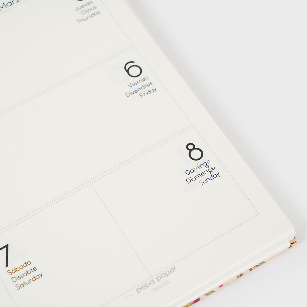 Agenda académica A6 2025-26 - Floral Roses