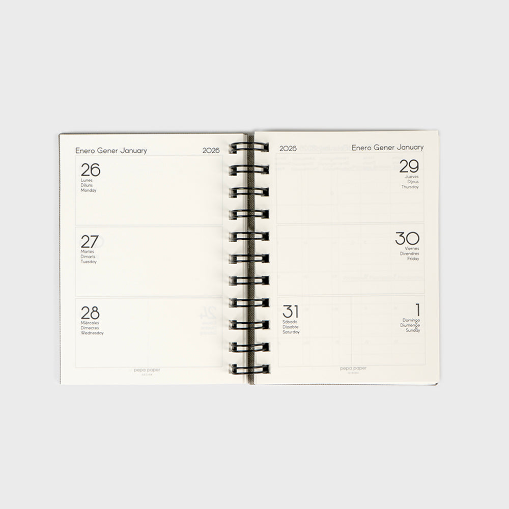 Agenda 2026 A6 Week View (12 months)