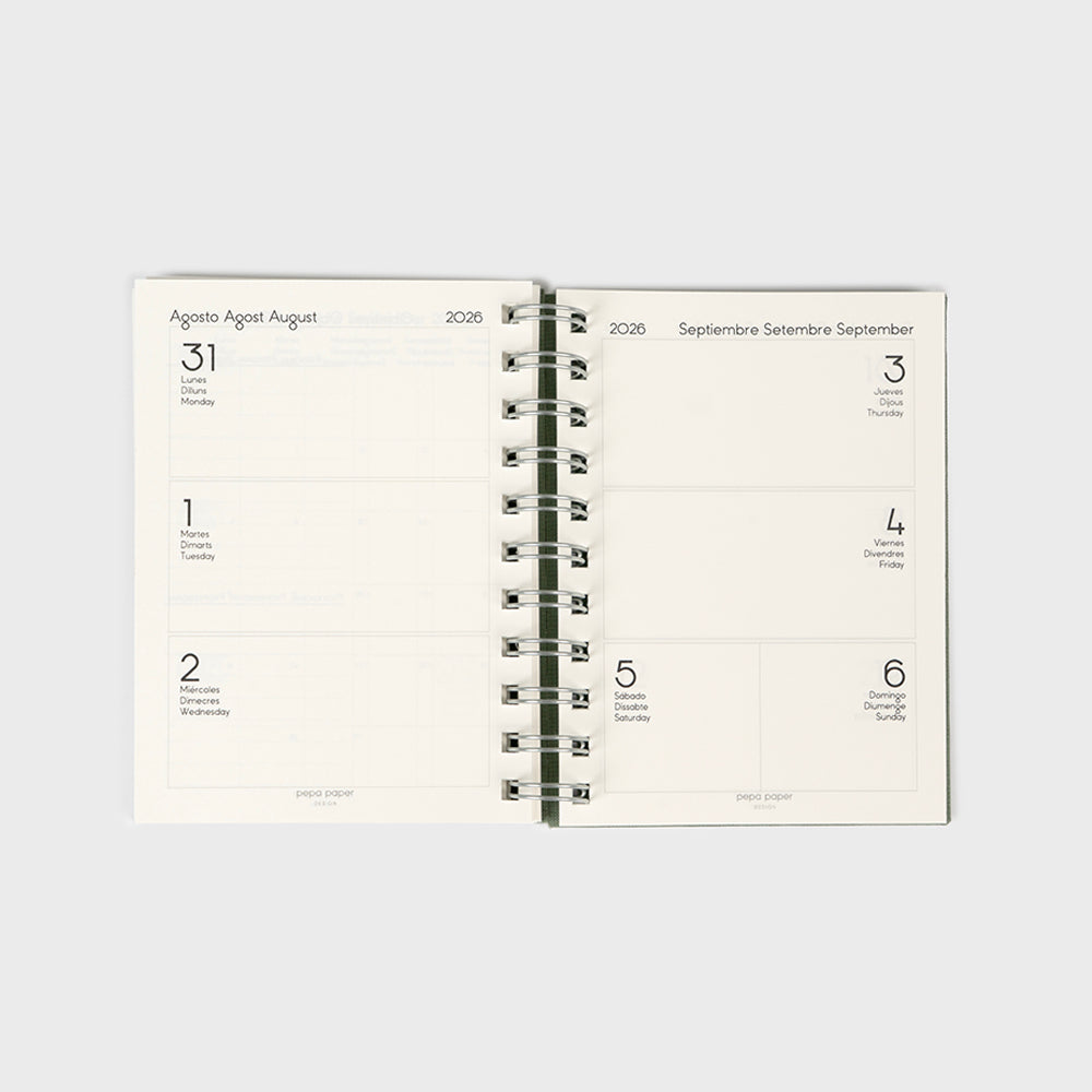 Agenda 2026 A6 Week View (12 months)