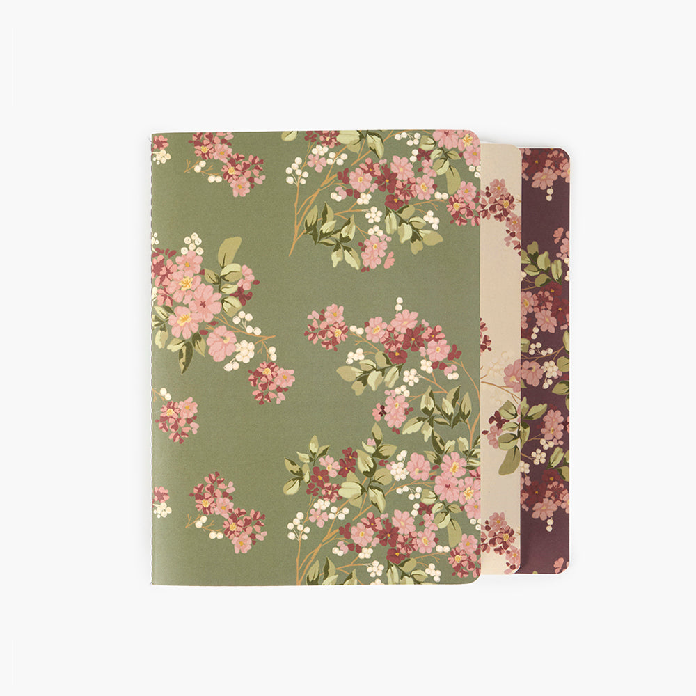 Pack 3 libretas cosidas Flores A5 - Pepa Paper
