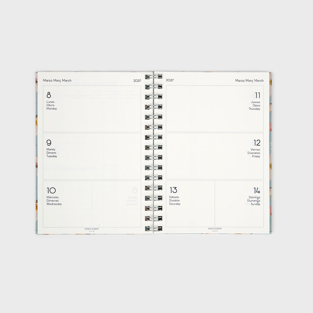Agenda académica A5 2026-27 - Blue Magnolia