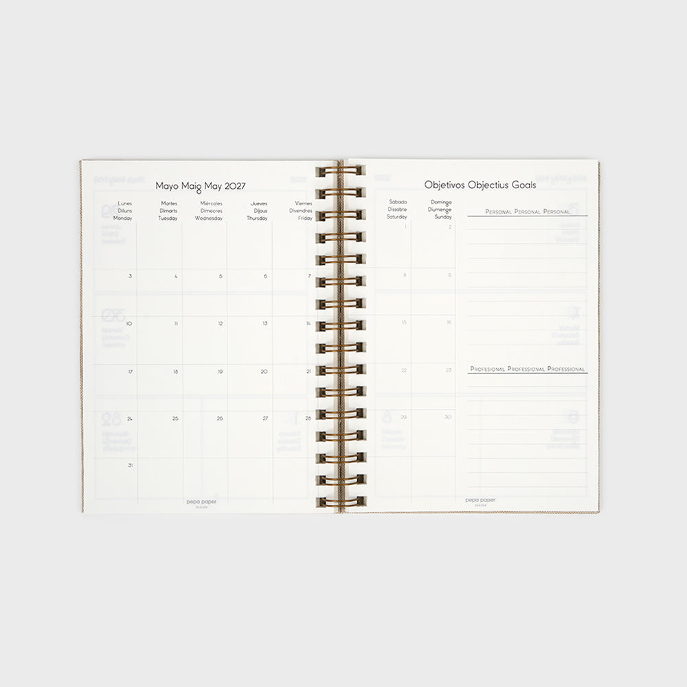 Agenda académica A5 2026-27 - Soft Magnolia