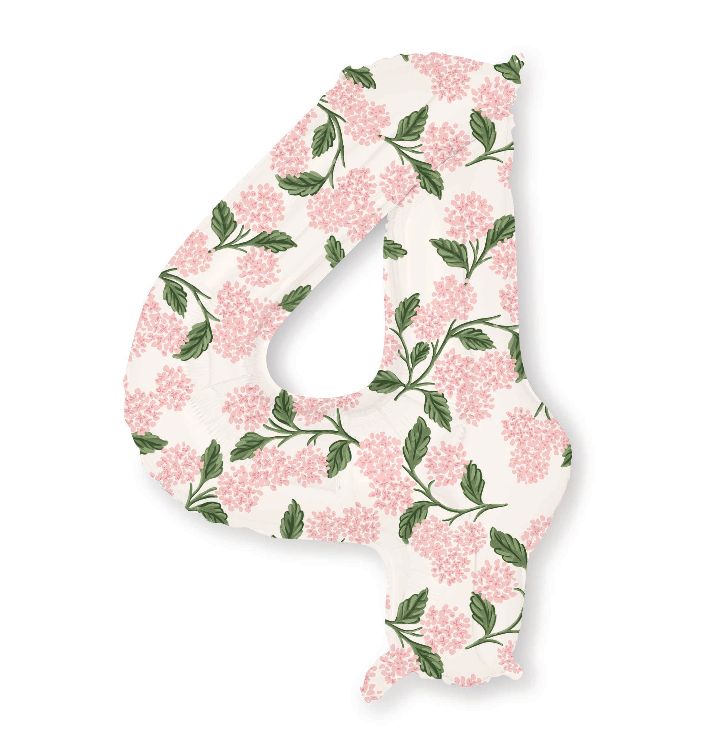 Globo de aluminio numerado 0-9 Pink Hydrangea - Rifle Paper Co