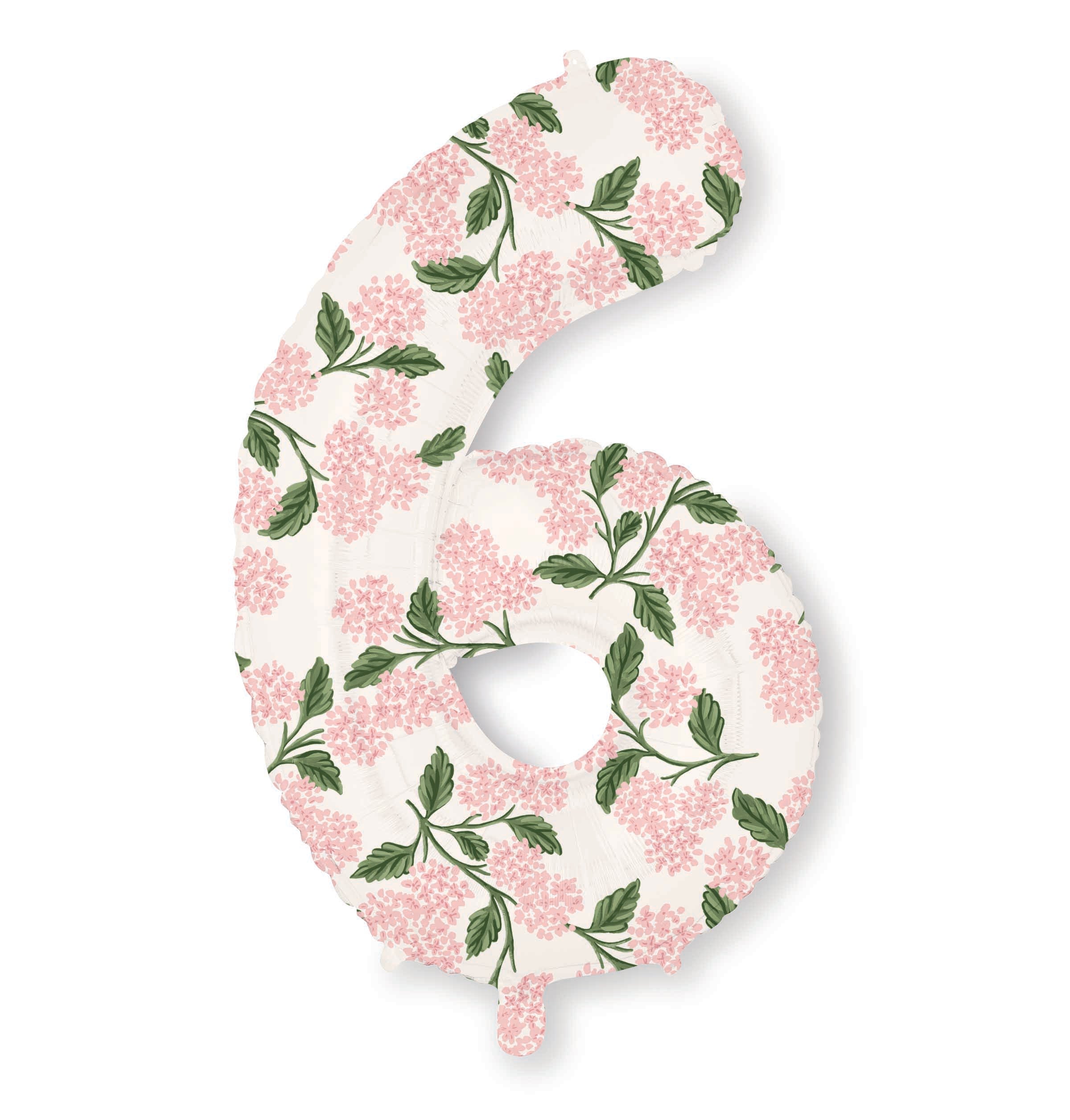 Globo de aluminio numerado 0-9 Pink Hydrangea - Rifle Paper Co