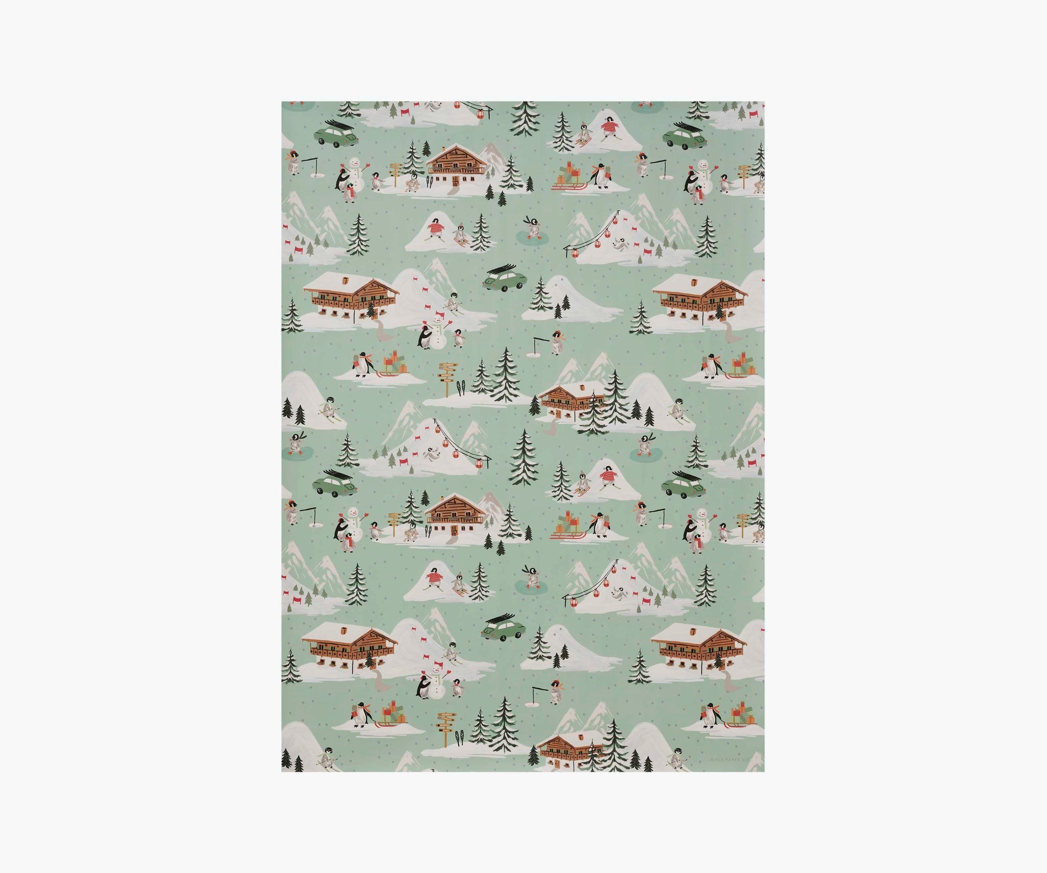 Hojas papel de regalo Penguin Village - Rifle Paper Co