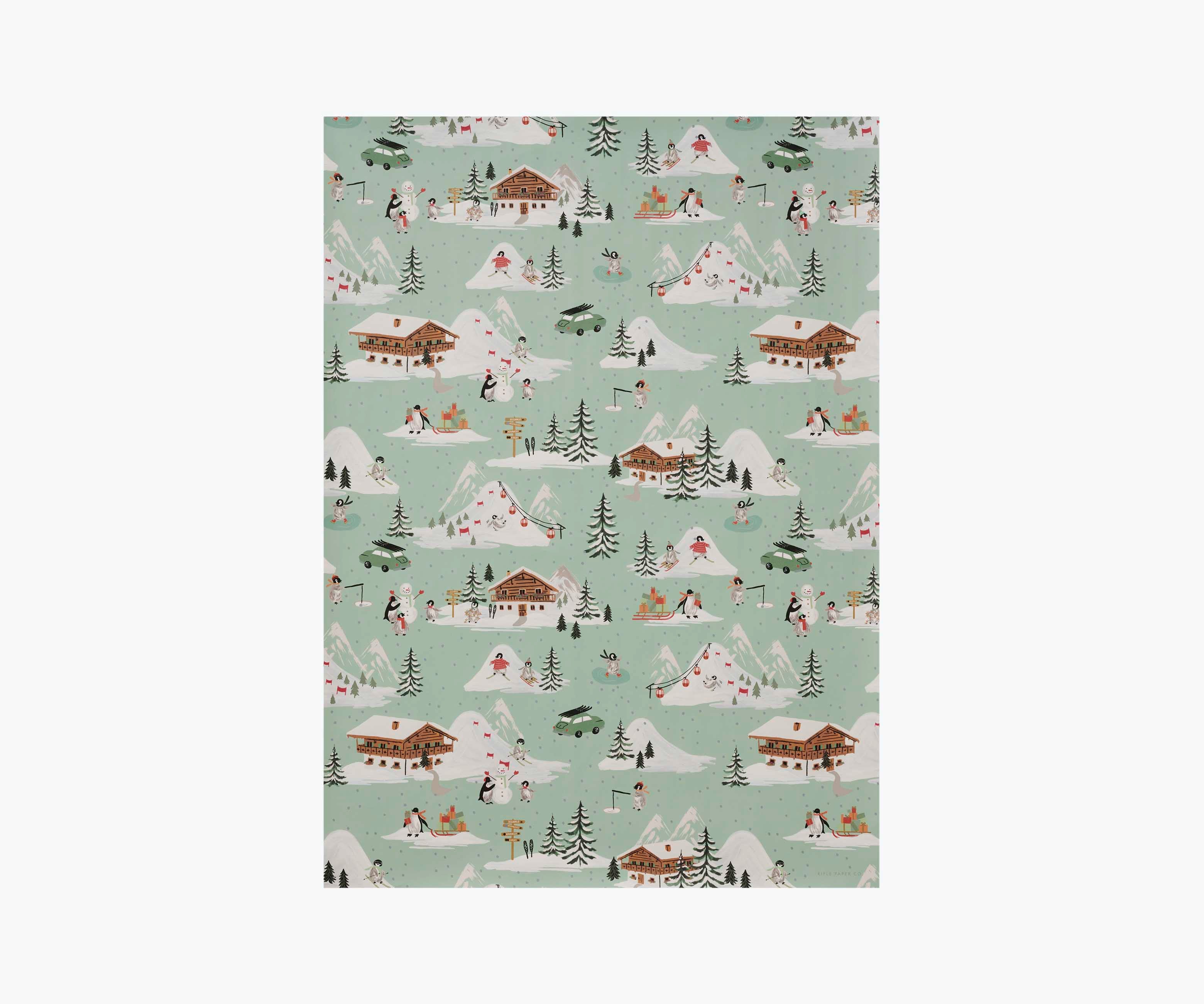 Hojas papel de regalo Penguin Village - Rifle Paper Co