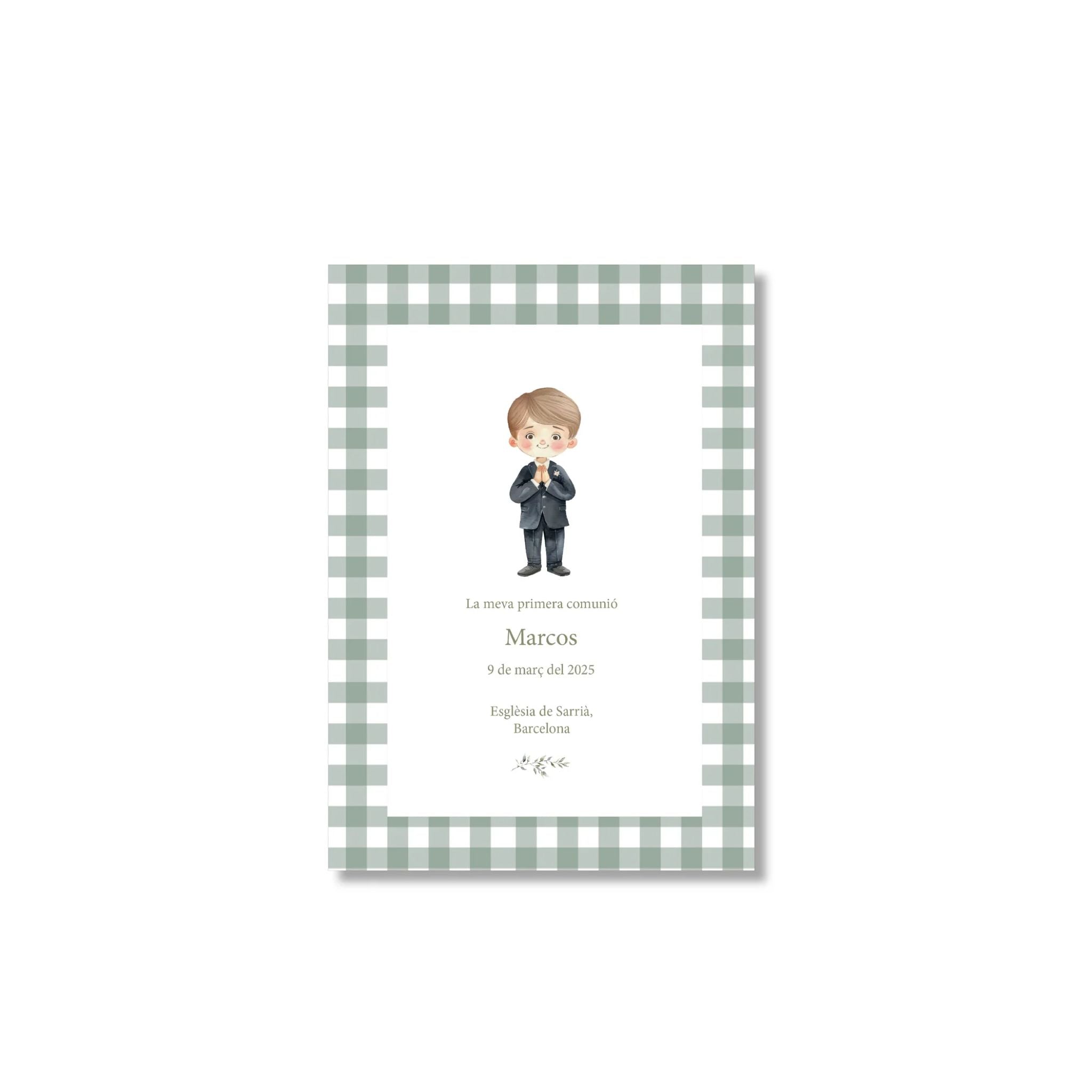 Recordatorio de comunión personalizado Vichy (Packs 12-60)