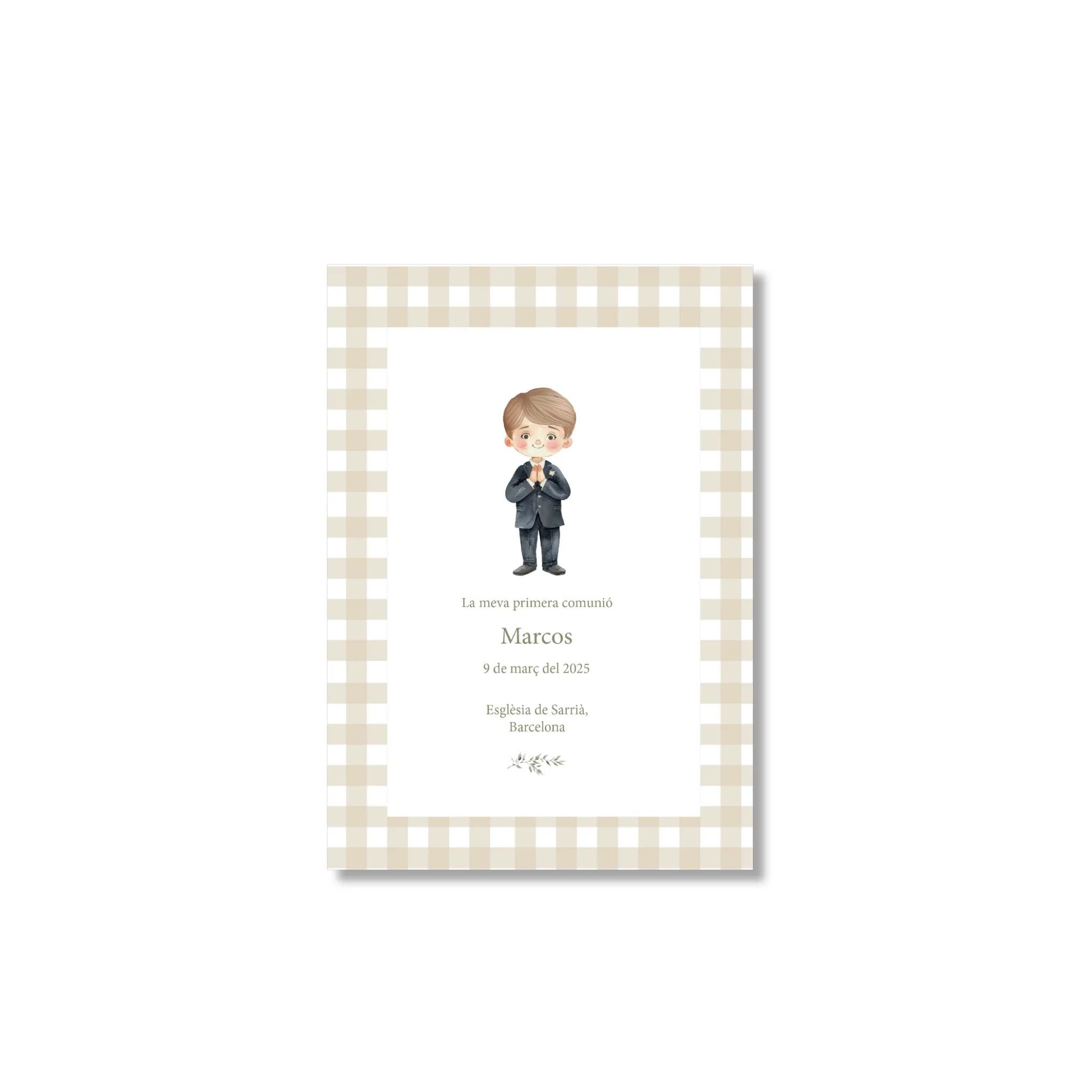 Recordatorio de comunión personalizado Vichy (Packs 12-60)