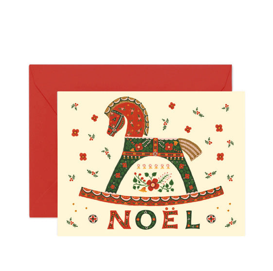 Noel Rocking Horse Card