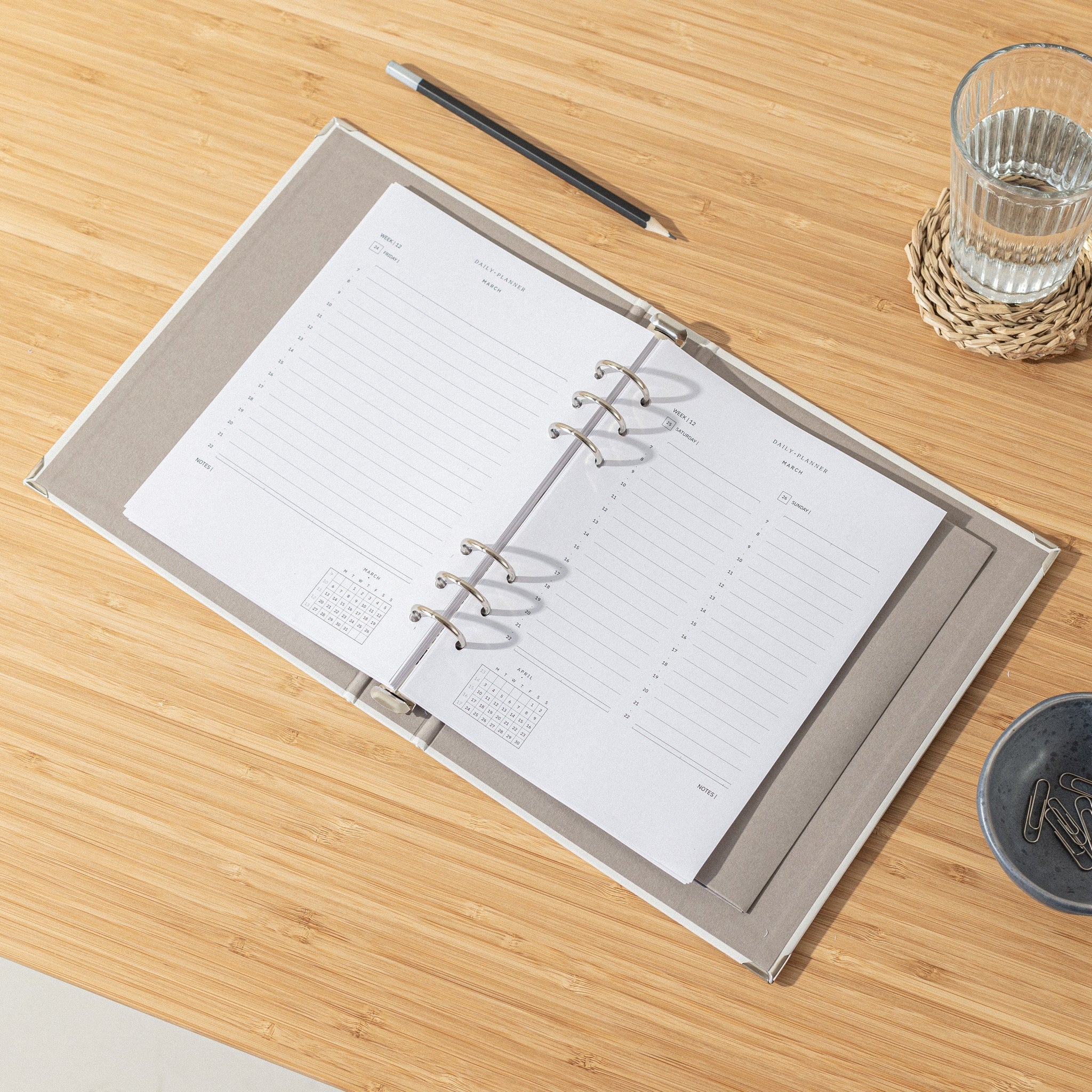 Agenda diaria 2026 · Recambio agenda anillas