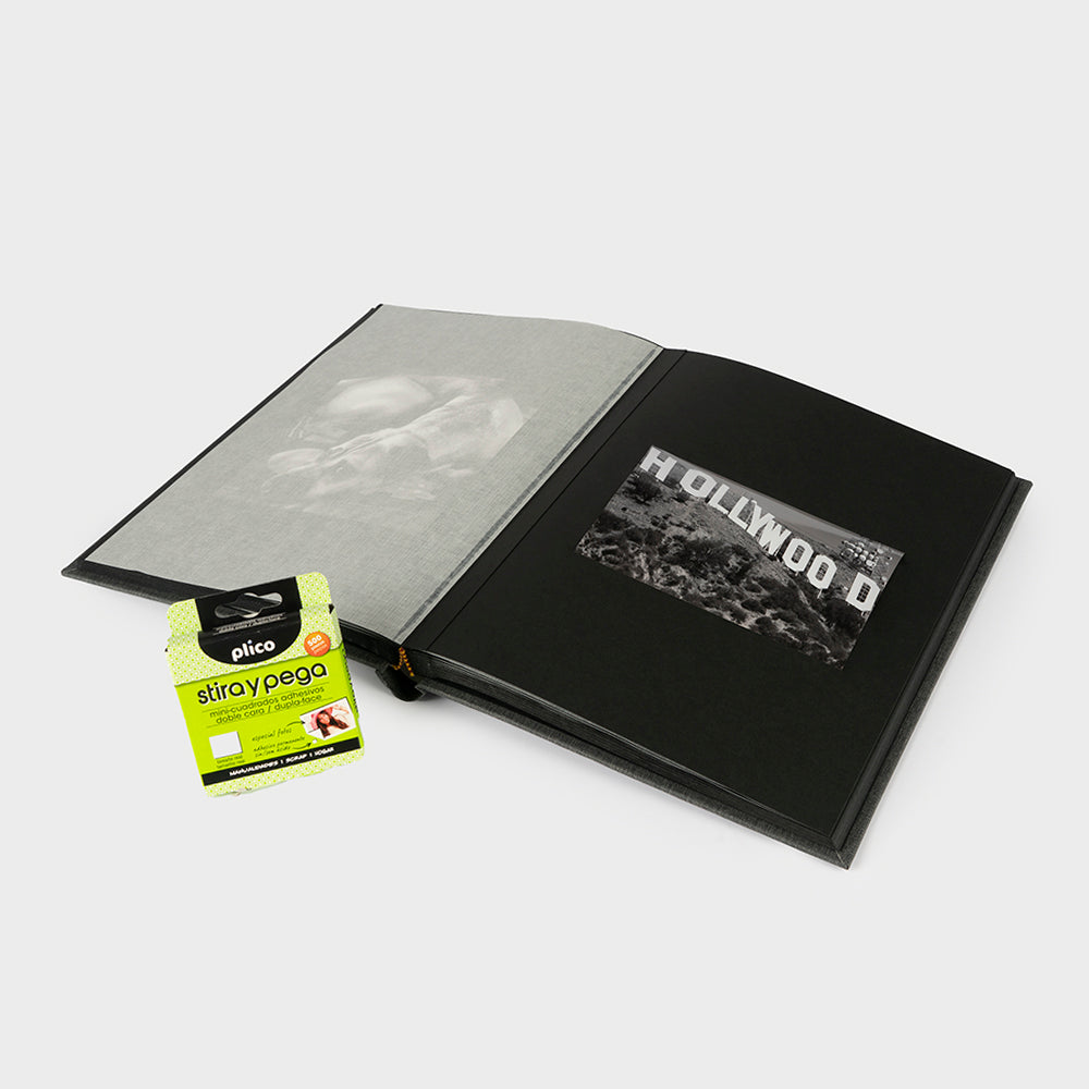 Álbum de fotos vertical interior negro