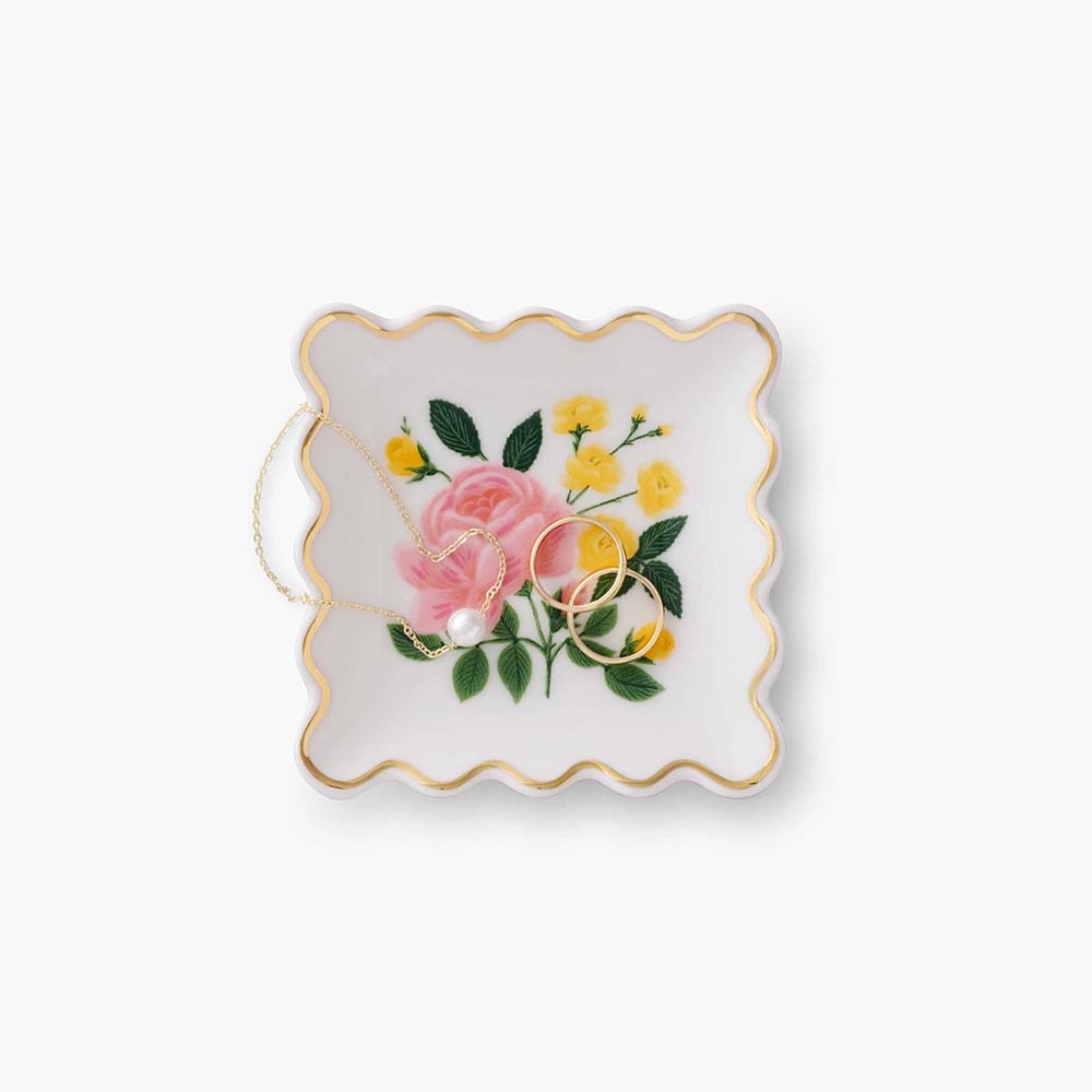 Safata anell porcellana Roses Scalloped - Rifle Paper Co.