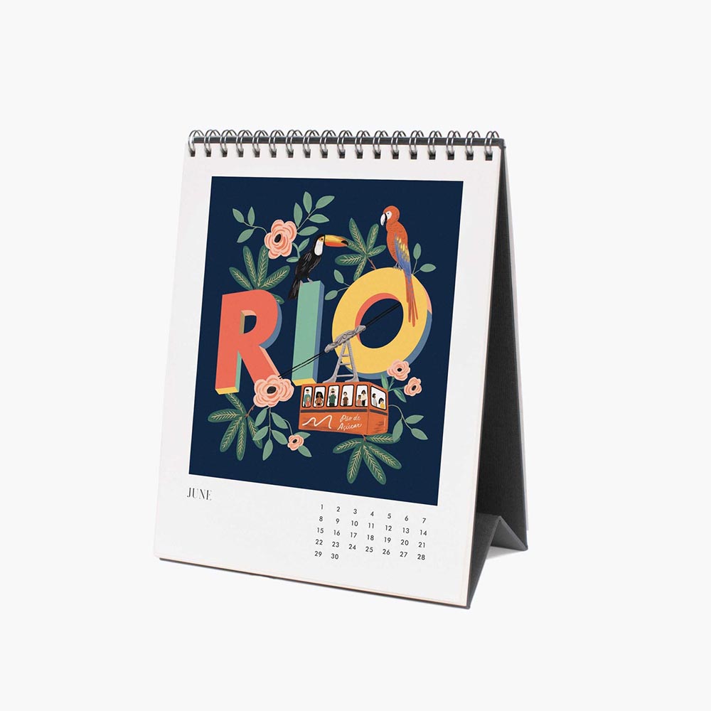 Calendario de sobremesa 2025 Greetings from arround the World - Rifle Paper