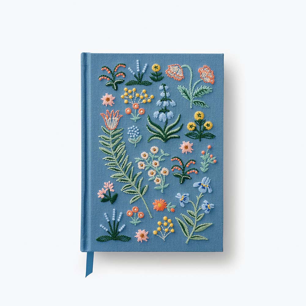 Diari personal enquadernat en tela brodada Menagerie Garden - Rifle Paper