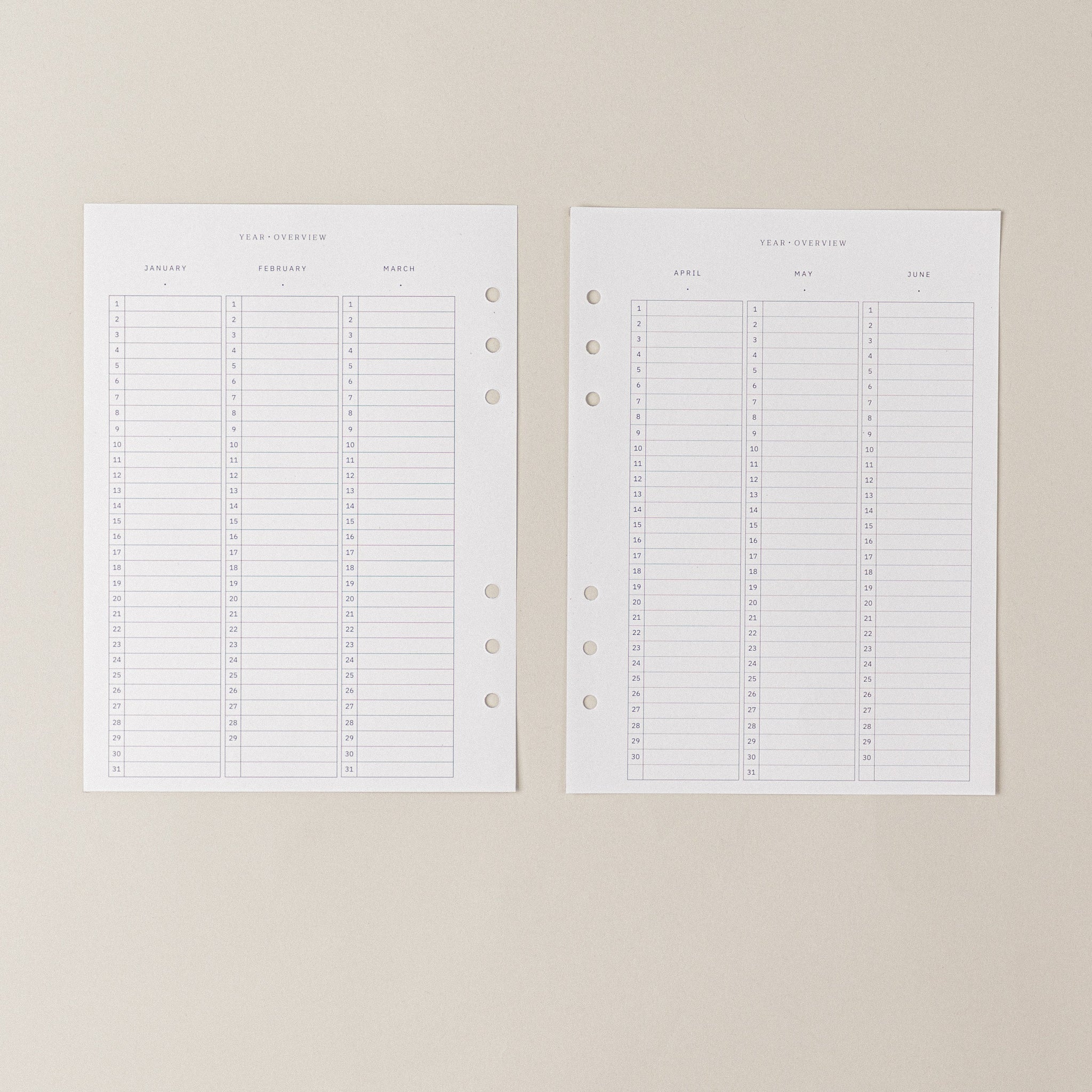 Recambio de papel reciclable con planificador mensual sin fechas para organizacion