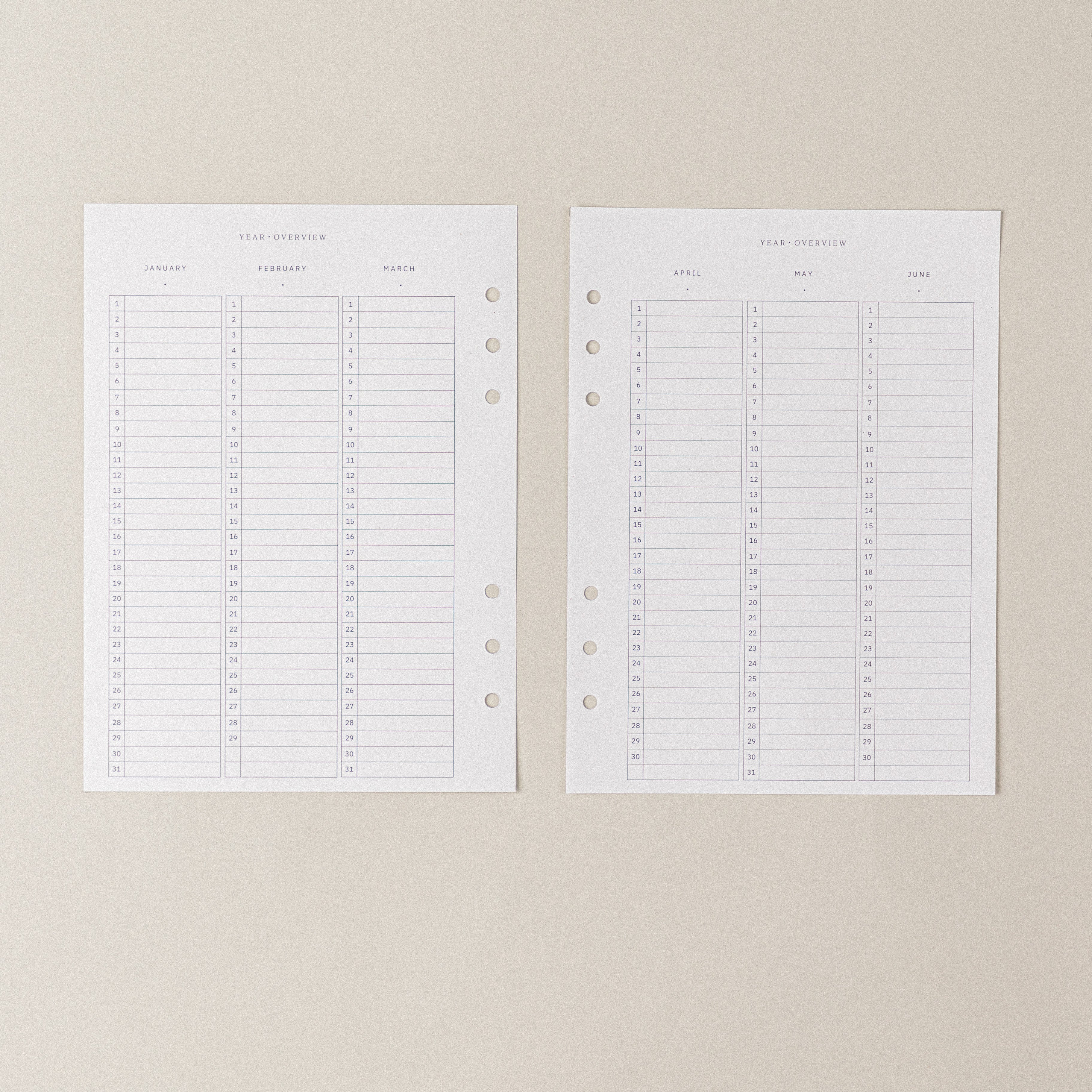 Recambio de papel reciclable con planificador mensual sin fechas para organizacion