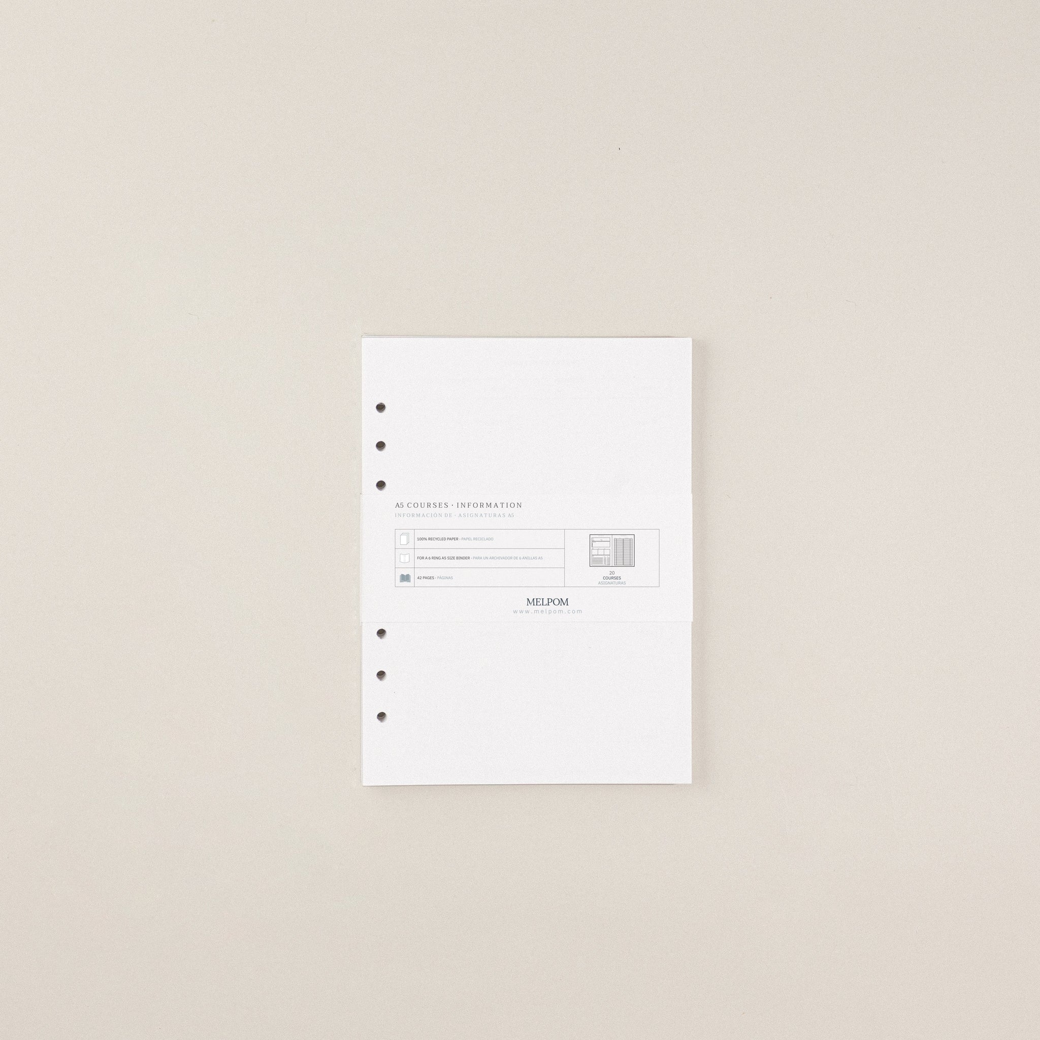 Recambio de papel reciclable con asignaturas pack