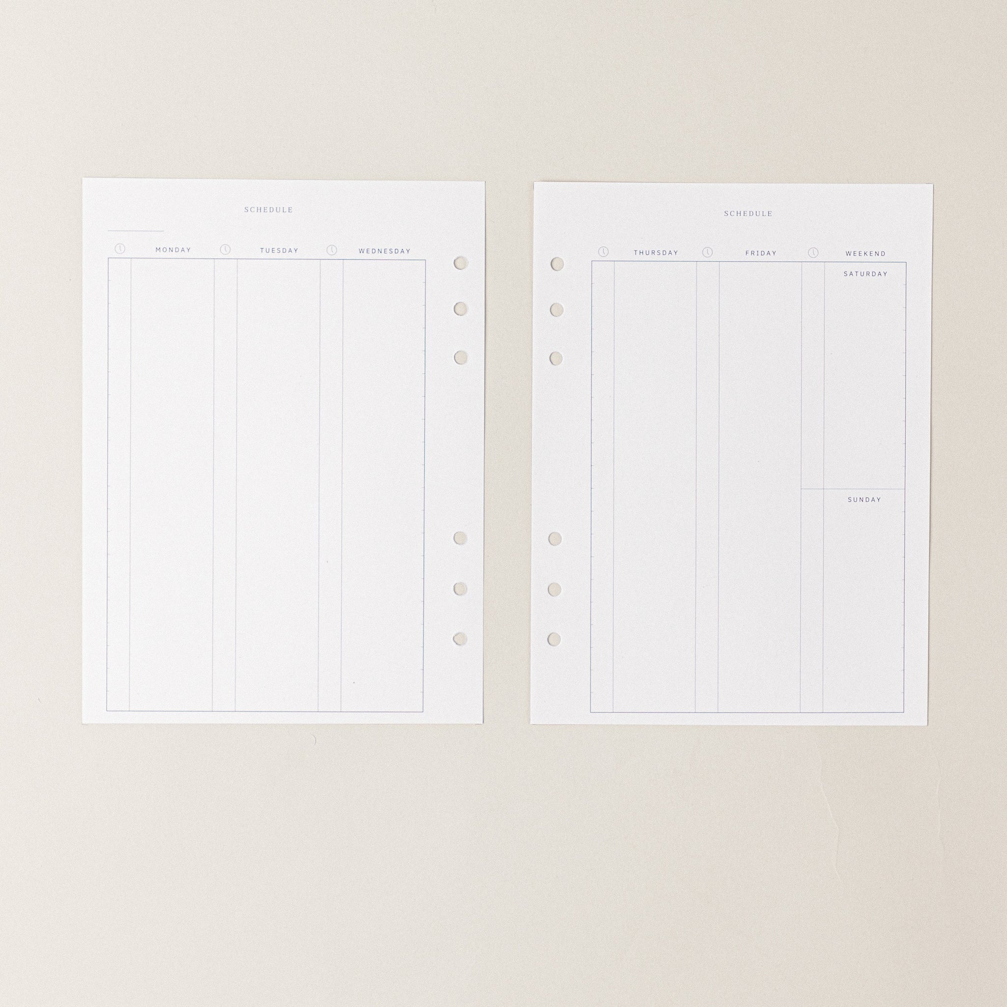 Recambio de papel reciclable con horario para organizacion