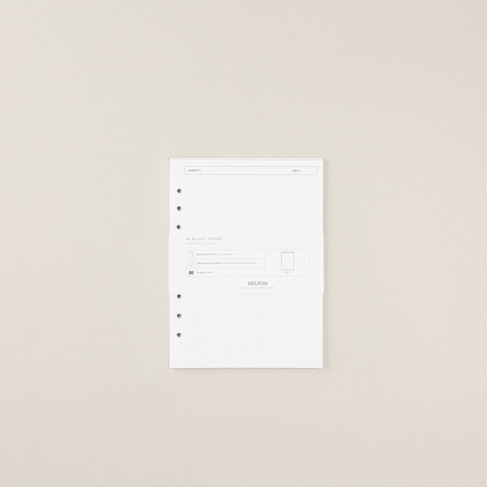 Recambio de papel reciclable con hojas lisas pack