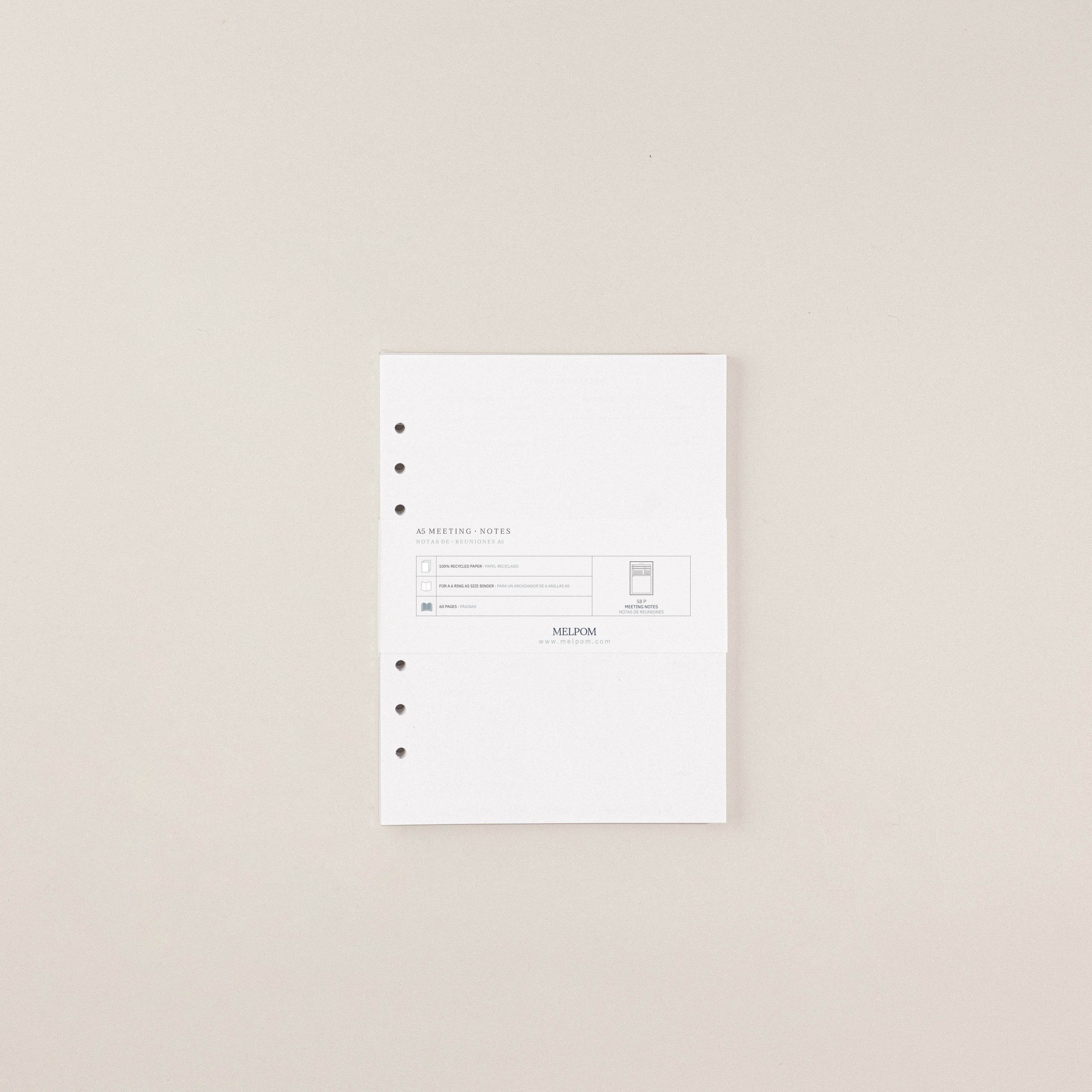 Recambio de papel reciclable para notas de reuniones pack