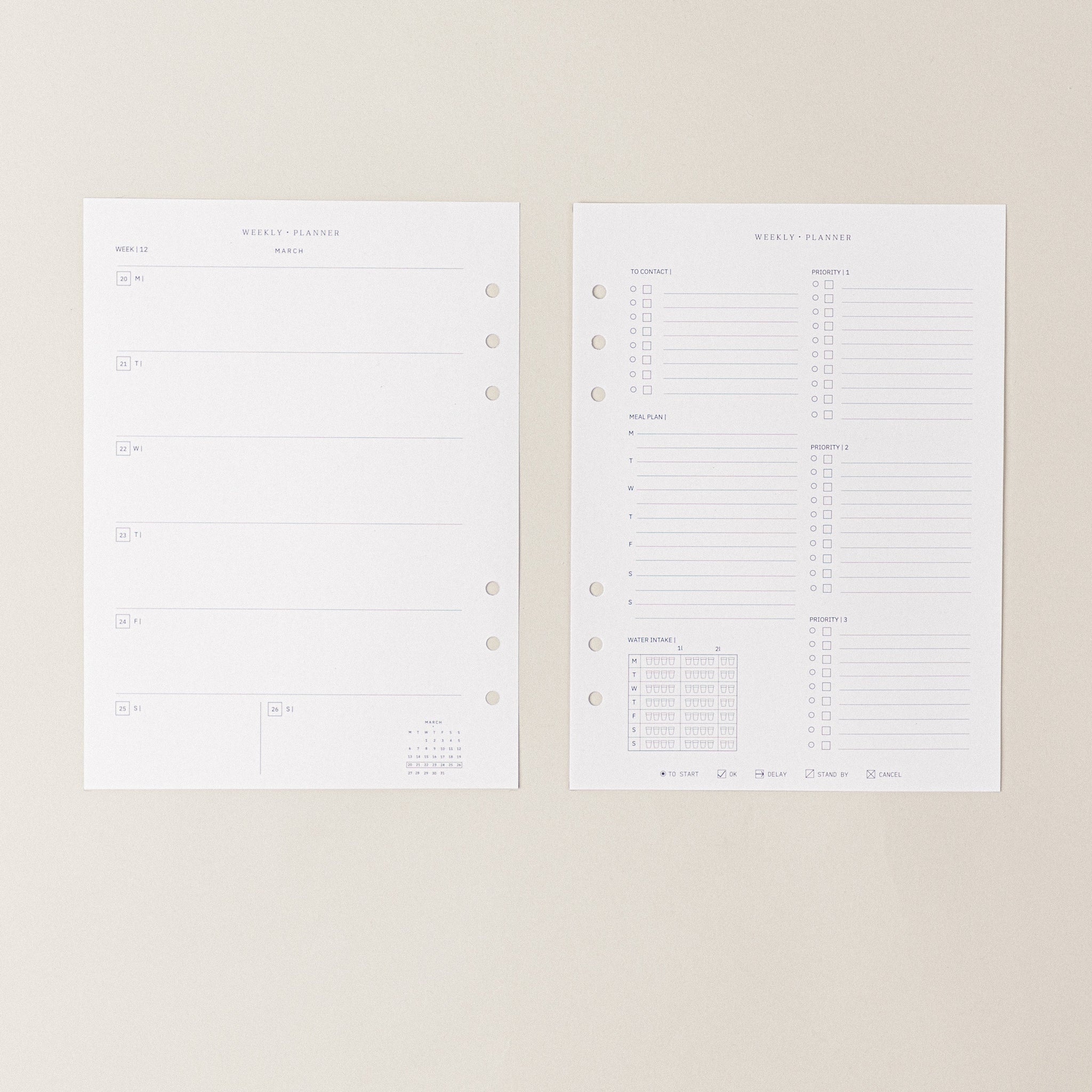 Planificador Semanal 2026 · Recambio agenda anillas