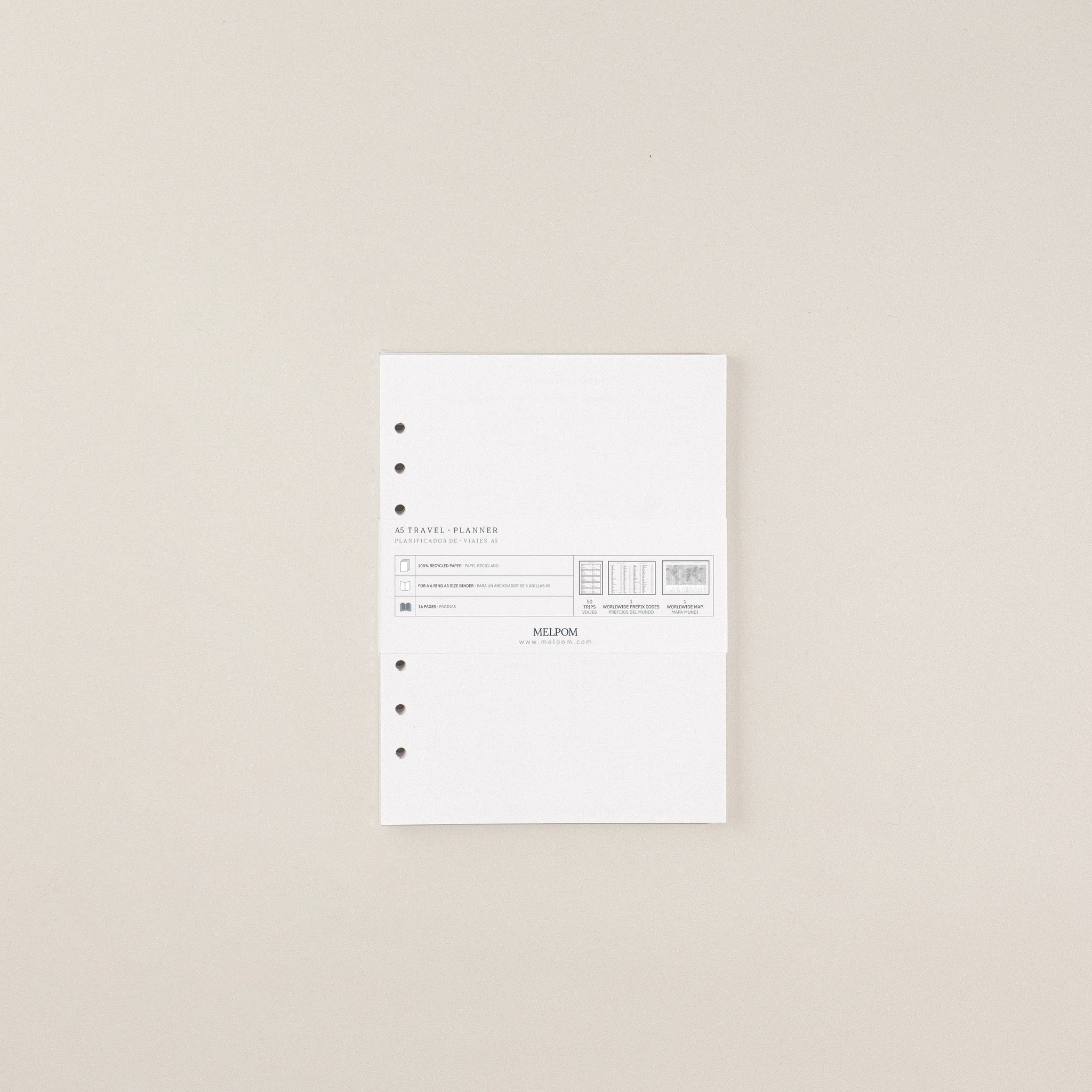 Recambio de papel reciclable para planear viajes pack
